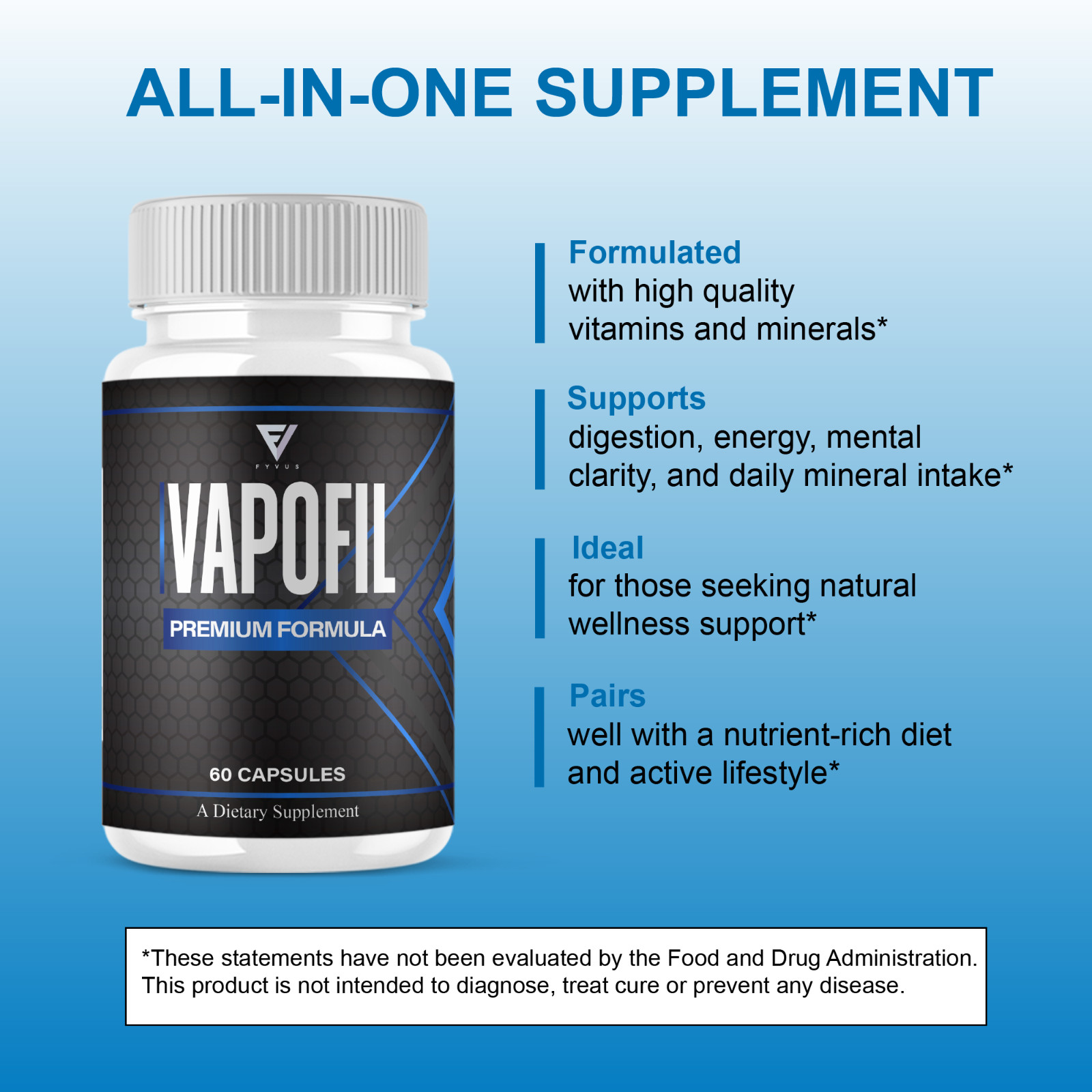 Vapofil Premium Performance Supplement, Vapofill Pills (60 Capsules)