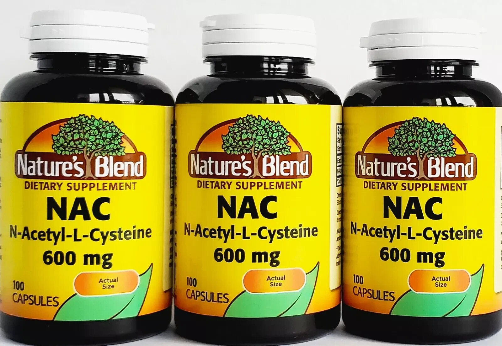 Nature’s Blend NAC (N-Acetyl-L-Cysteine) 600 mg 100 Capsules-Exp 3-2027 (3 Pack)