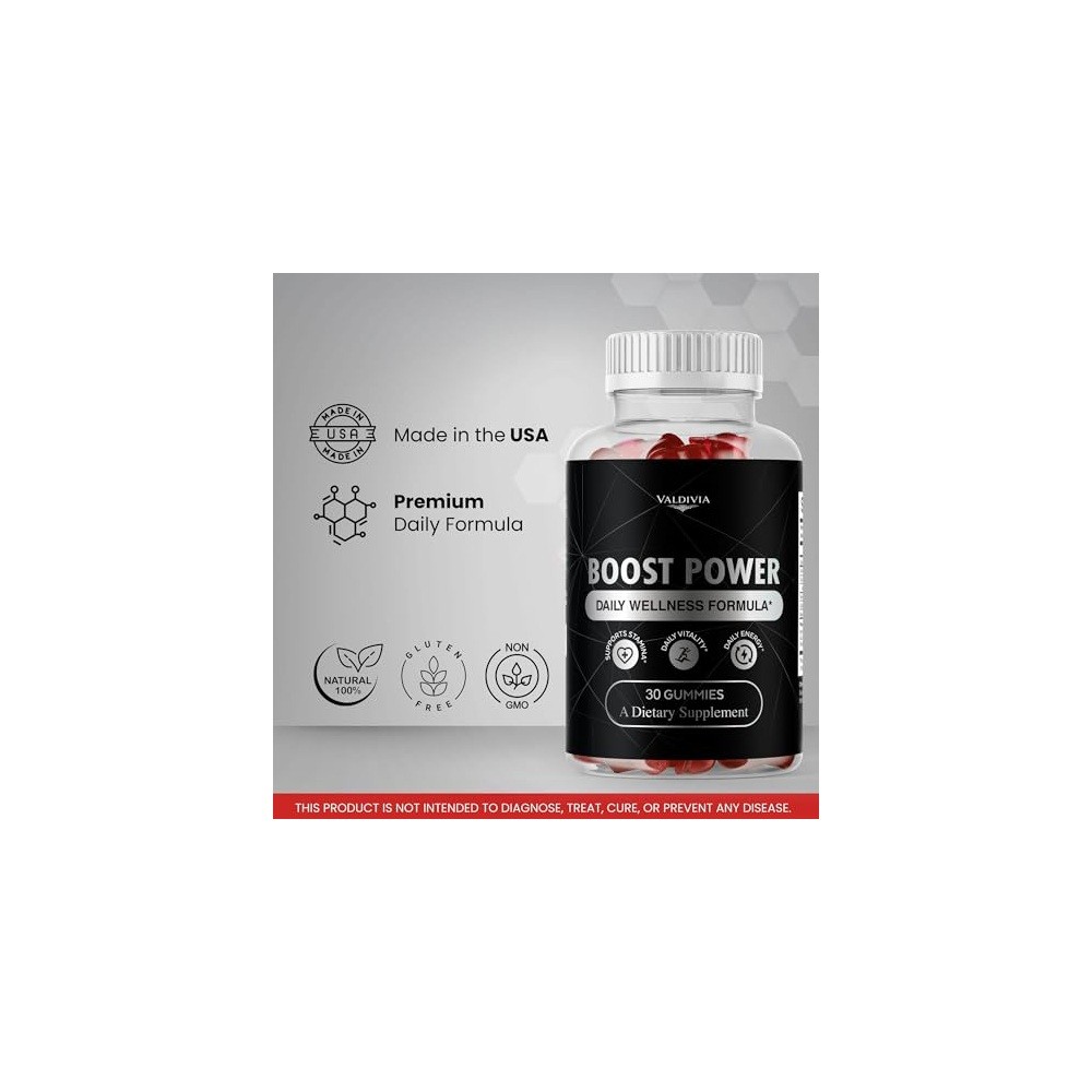 Valdivia Boost Power 90 Gummies 3 Pack Dietary Supplement Made in USA