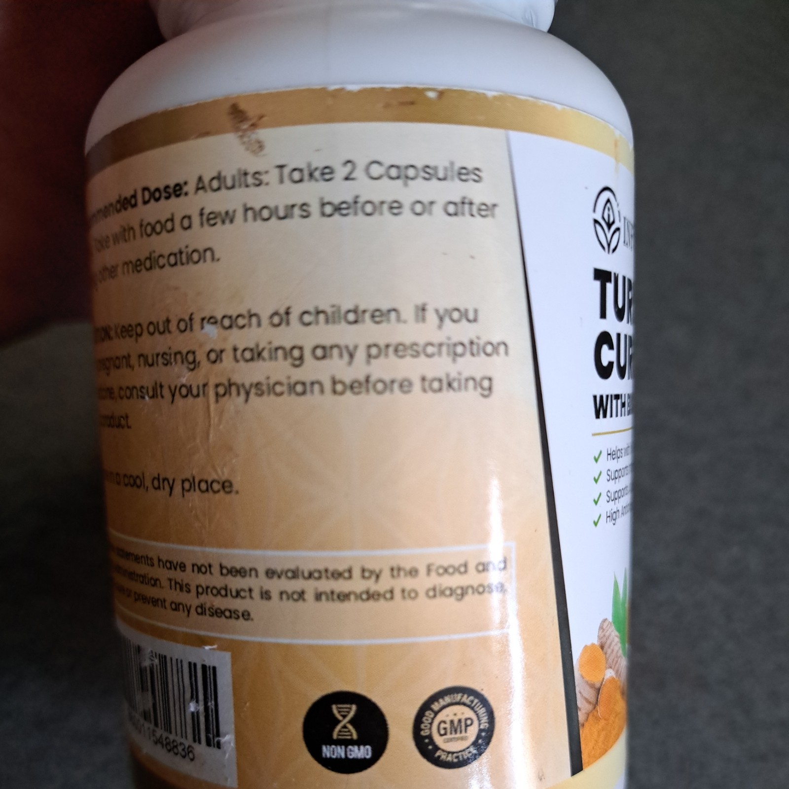 Turmeric Curcumin with Bioperine Supplement – 120ct.