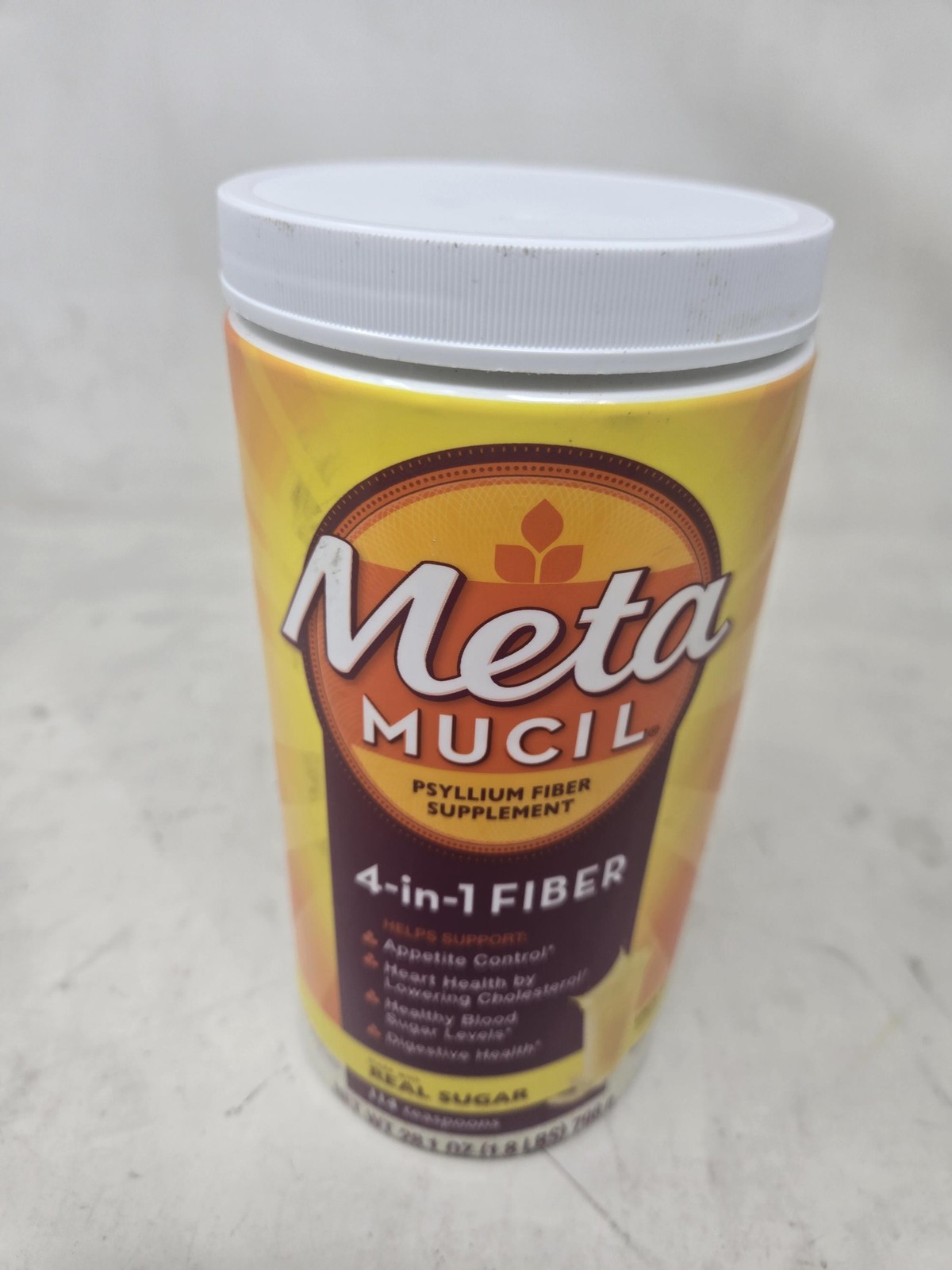 Metamucil, Psyllium Husk Powder, Unflavored Original Texture, with Sugar 114 Srv