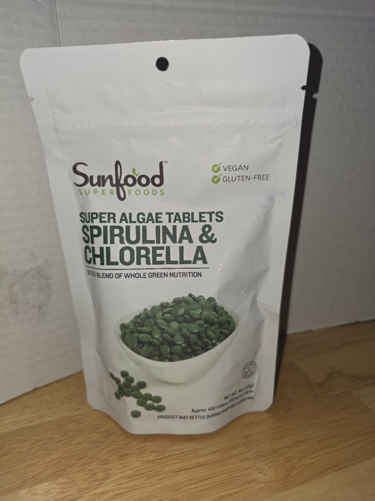 Sunfood Super Algae Tablets Spirulina Chlorella 50/50 Blend 4oz 456ct Vegan