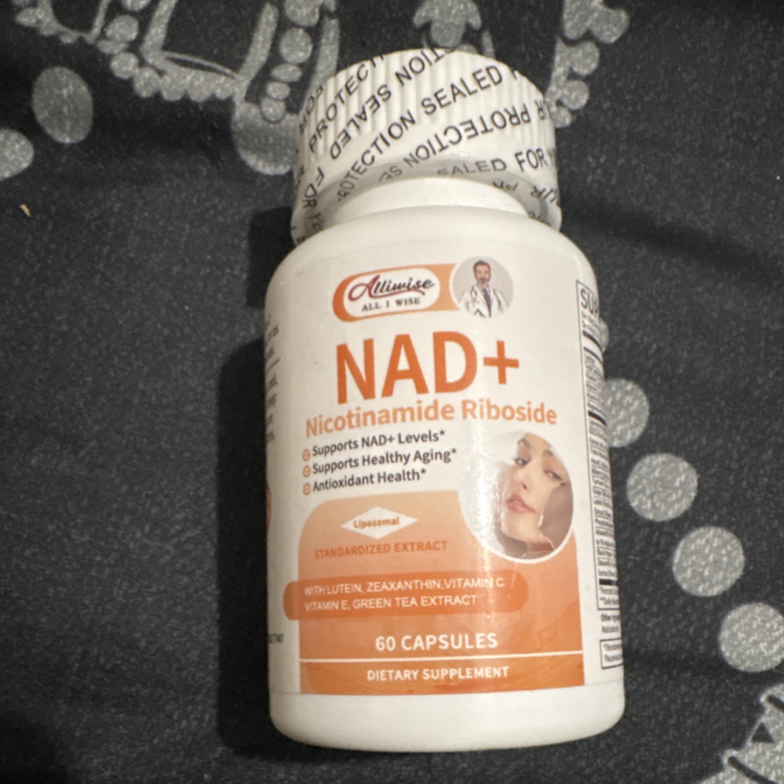 Alliwise NAD+ Nicotinamide Riboside 60 Capsules Antioxidant Healthy Aging