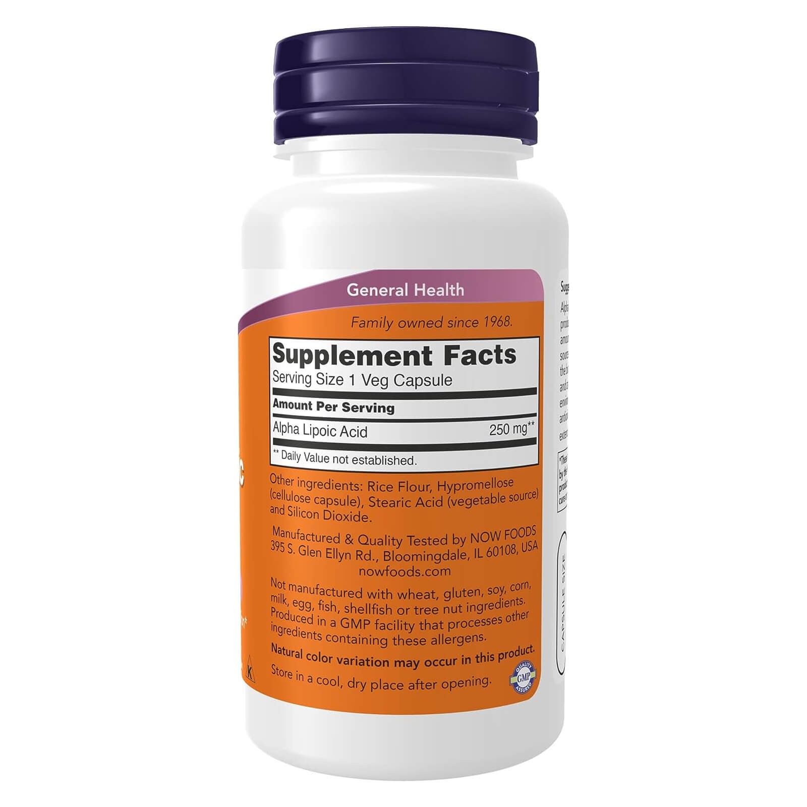 NOW FOODS Alpha Lipoic Acid 250 mg 60 Veg Capsules
