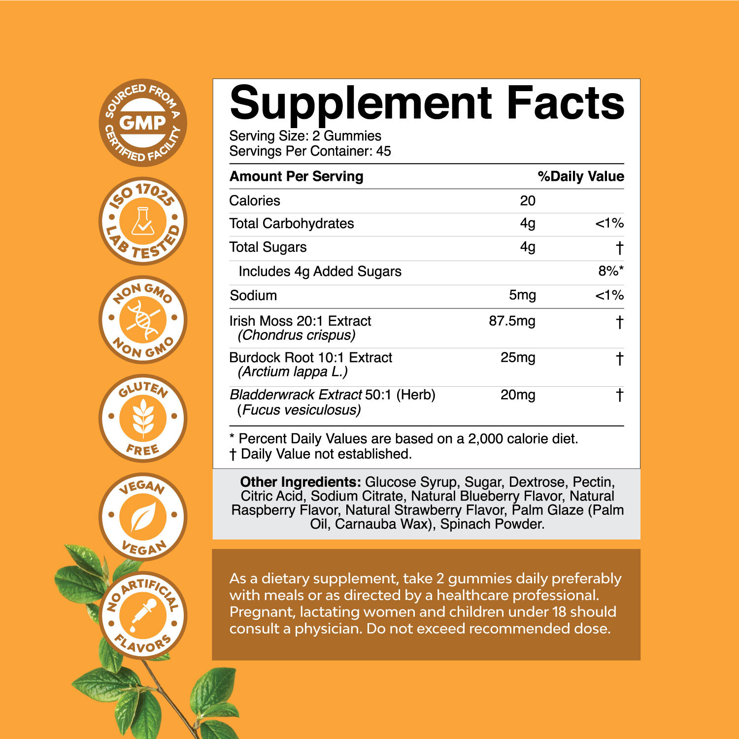 Natures Craft Irish Sea Moss Gummies for Women, Men & Kids – Immune Support 90ct