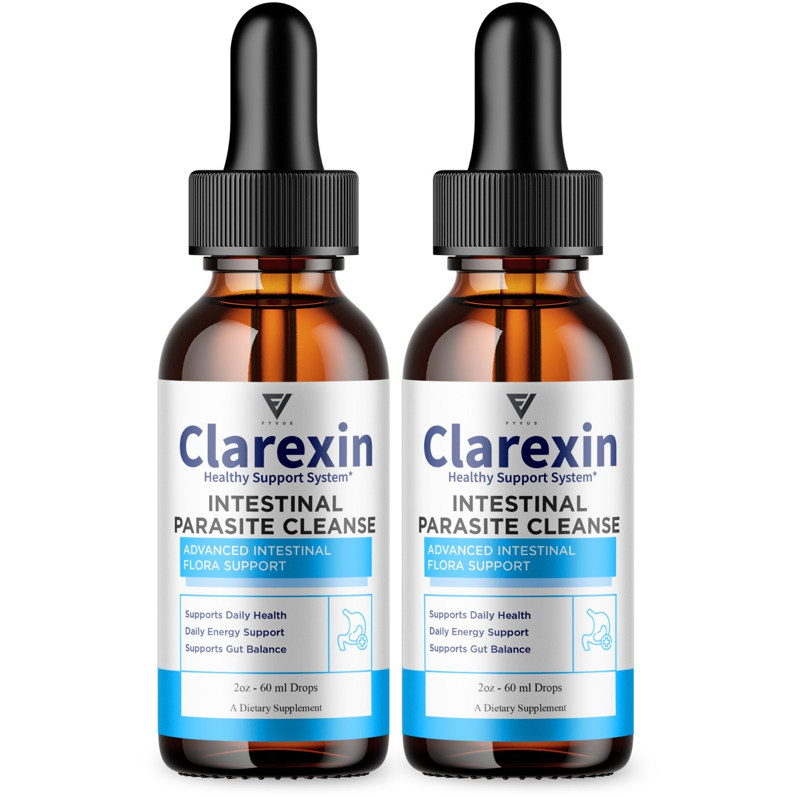 (2 Pack) Clarexin Liquid Drops, Clarexen Cleanse Gut Health Support (4oz)