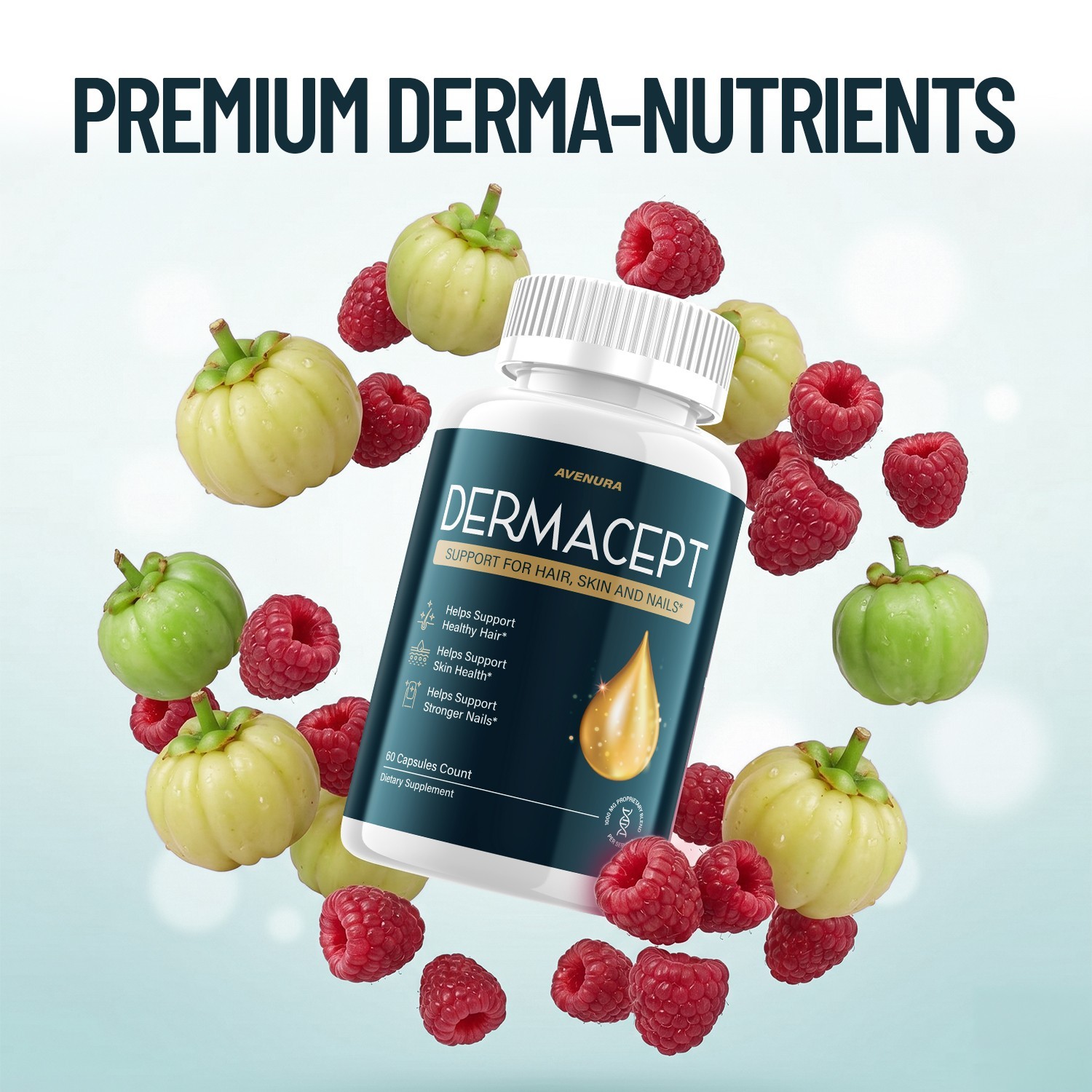 (2 Pack) Dermacept Capsules – Derma Cept Natural Blend Healthy Skin Care Pills