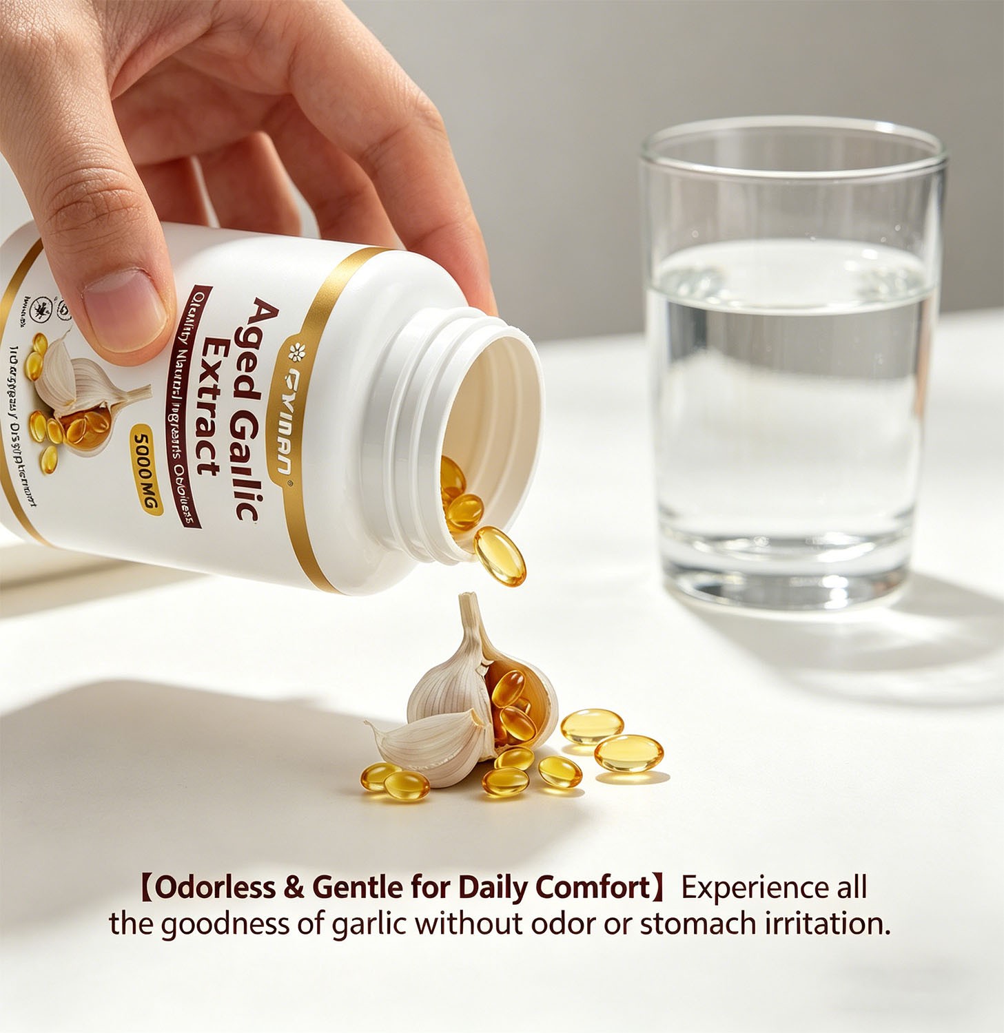 3Pcs Aged Garlic Extract –120 Count Odorless Garlic Supplement Immune Support