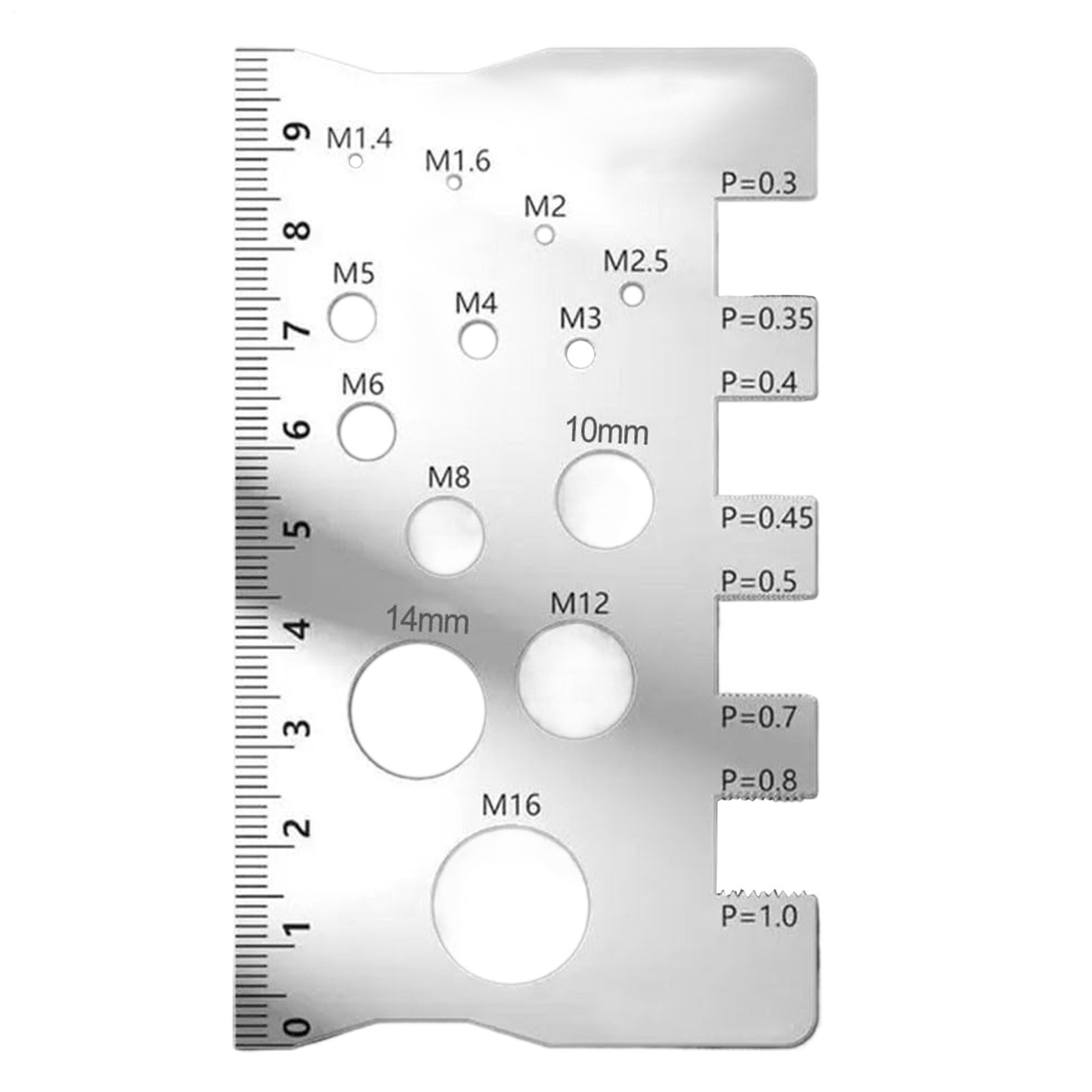 1pc Screw Bolt Nut Measuring Gauge Stainless Steel Diameter Thread Guage