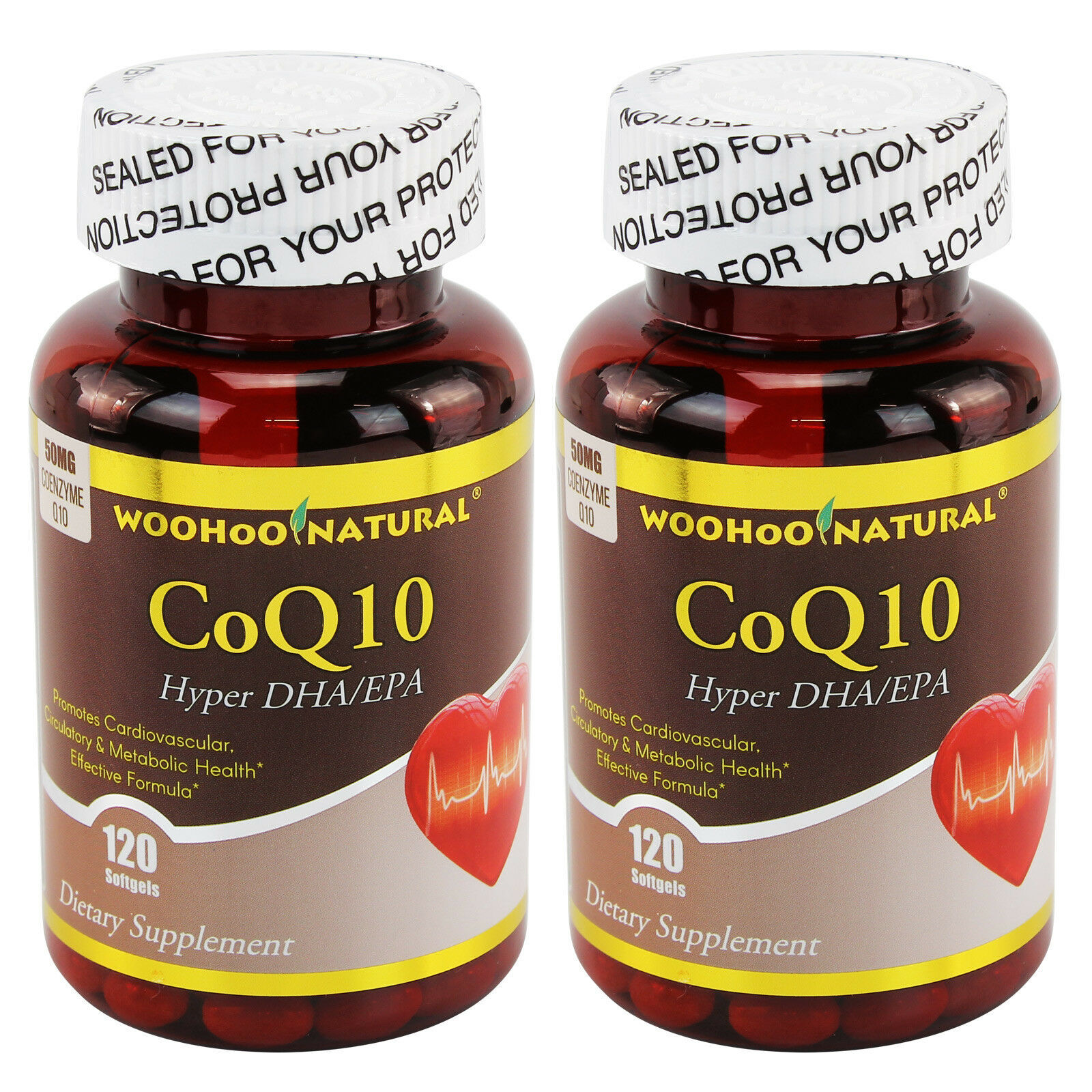 2 x WOHO Natural Hyper DHA EPA CoQ10 120 Softgels