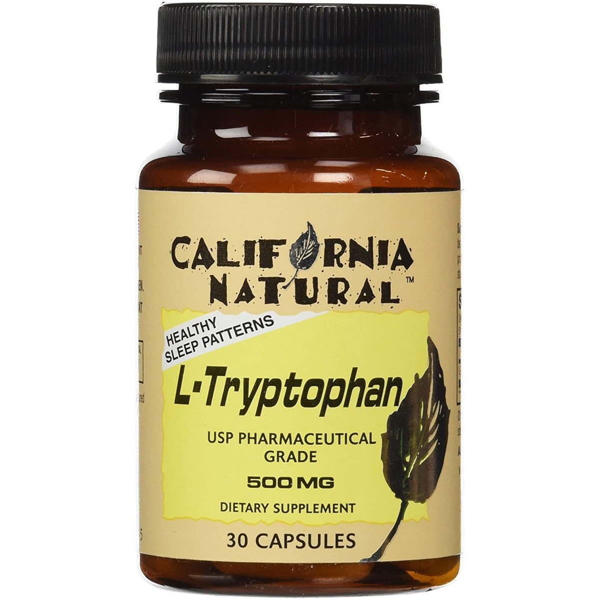 L-Tryptophan 500Mg Dietary Supplement 30 Capsules By California Natural 1 Pack