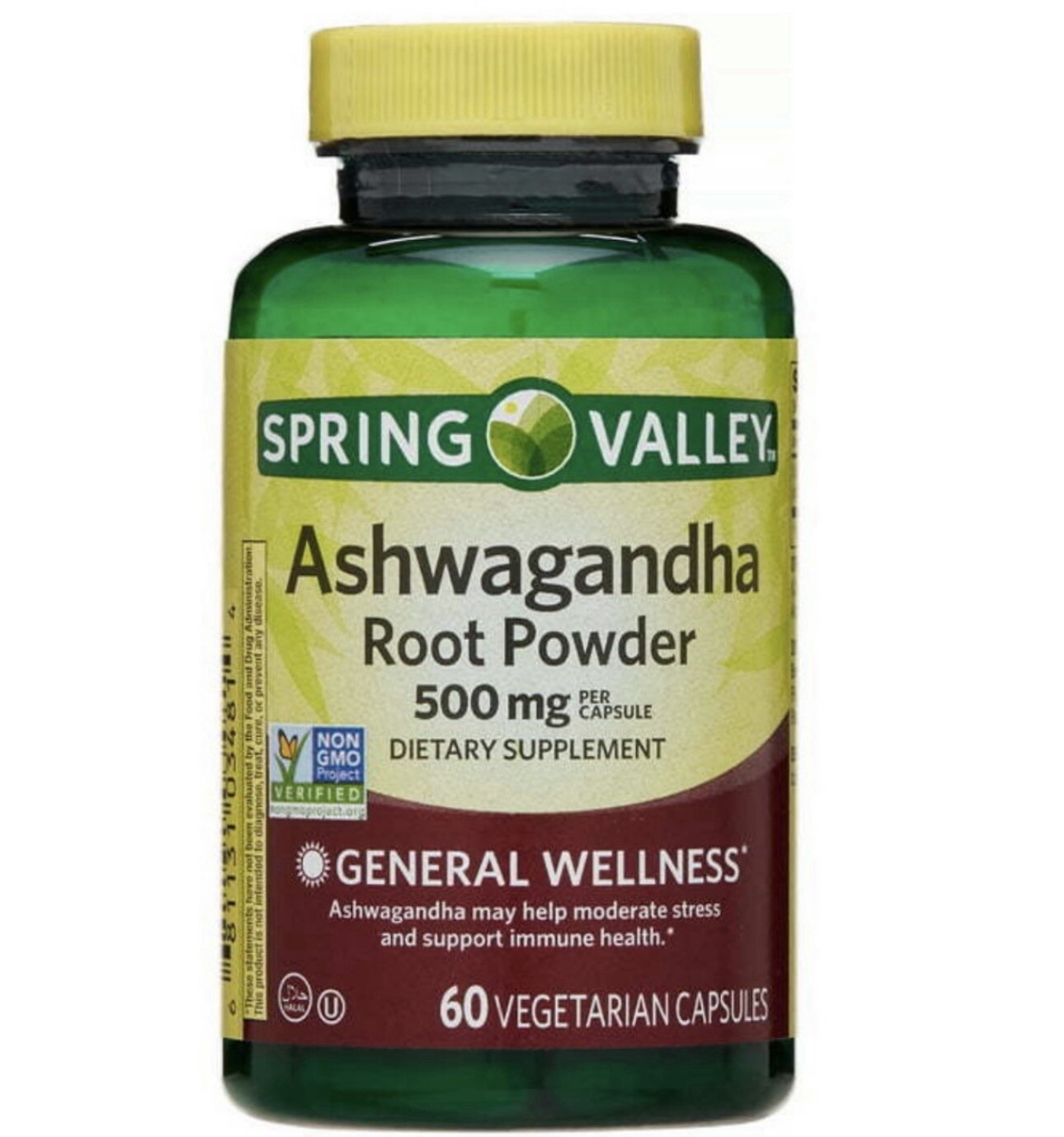 3X Spring Valley Ashwagandha Root Powder 500mg 60 Caps Plus 7 Day Pill Case