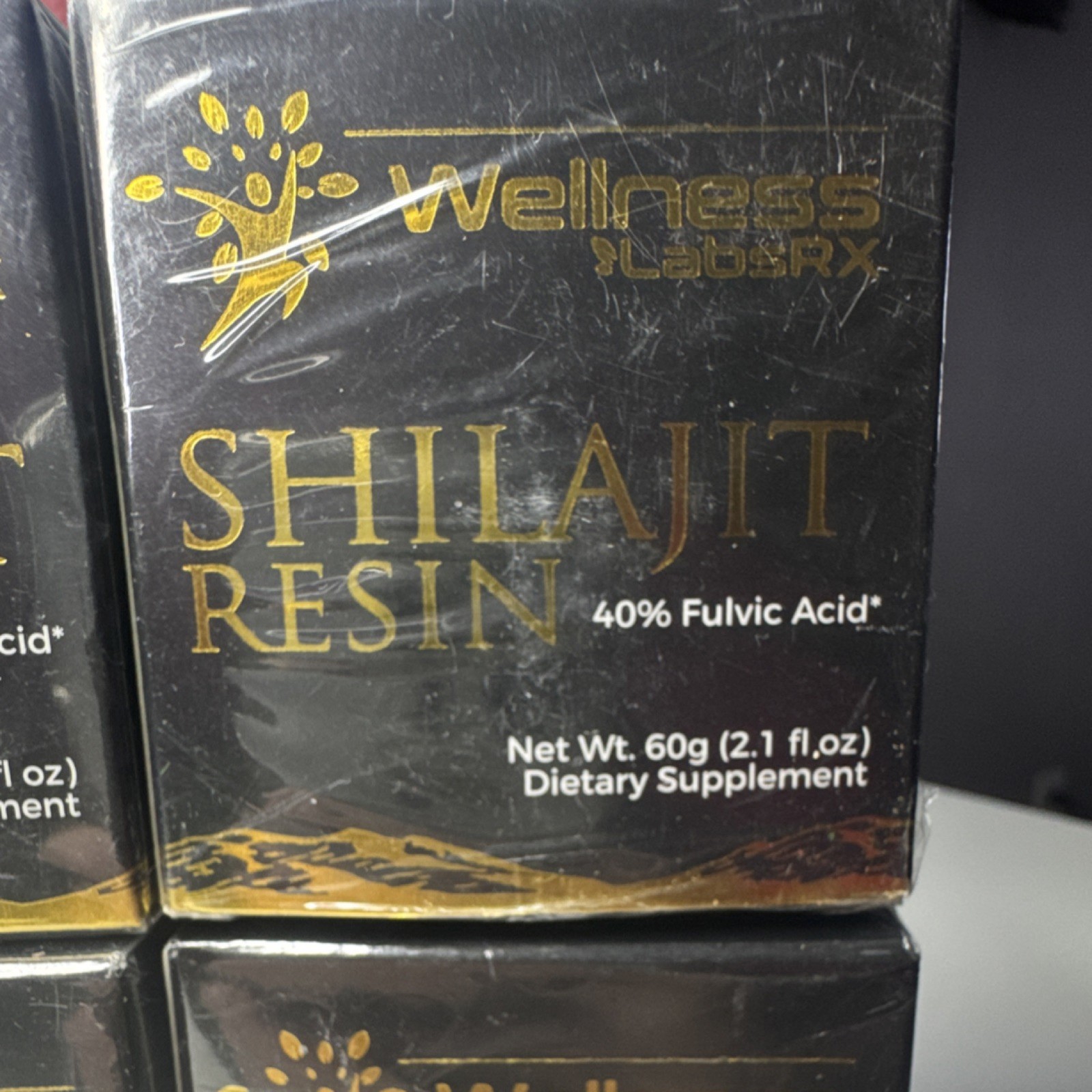 4Wellness LabsRX Shilajit Resin 60g 40% Fulvic Acid GMP Certified Non-GMO Vegan