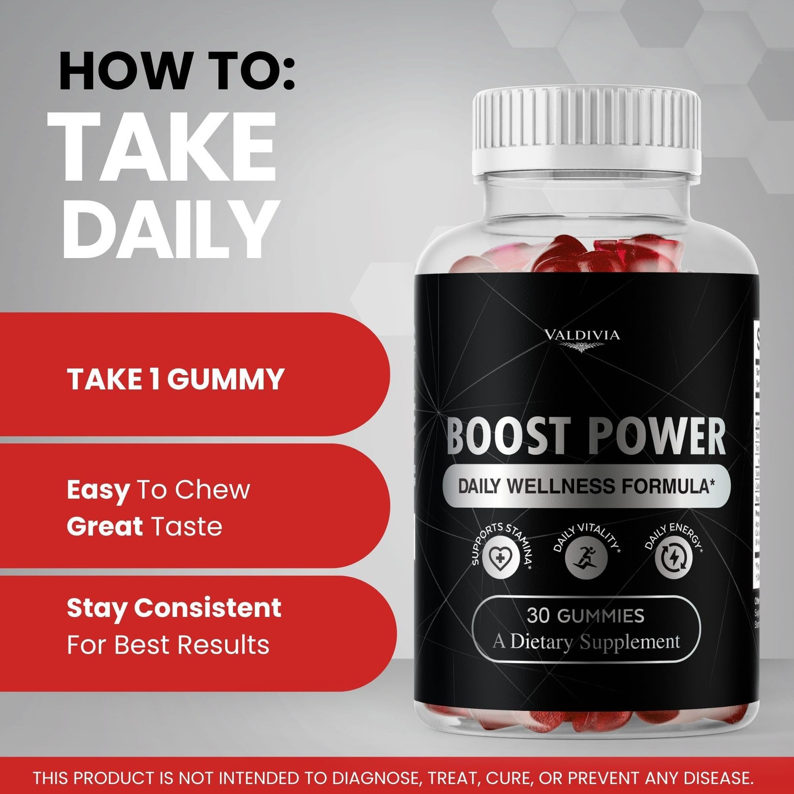 Boost Power Men Wellness Gummies Energy Vitality Daily Support 5 Pack 150Gt