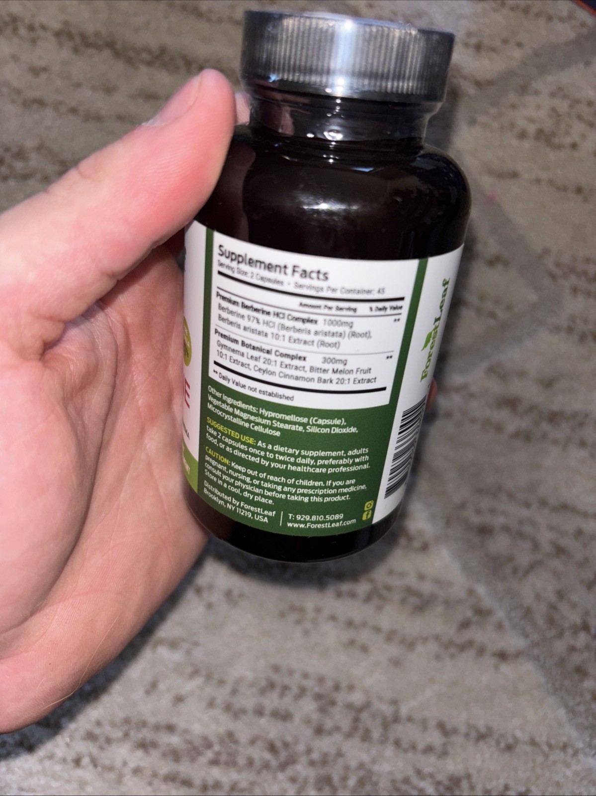 Berberine HCI Complex Capsules 1300mg + Cinnamon + Bitter