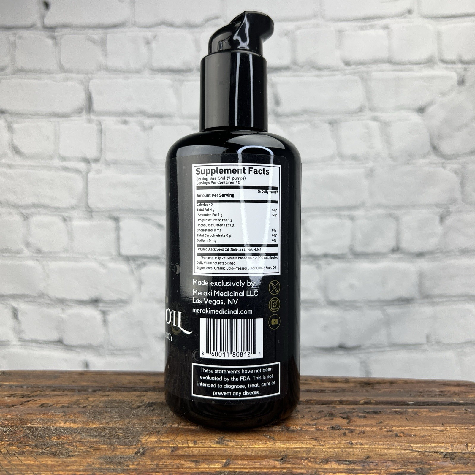 Meraki Medicinal Organic Cold-Pressed Black Seed Oil High Thymoquinone 200 ml