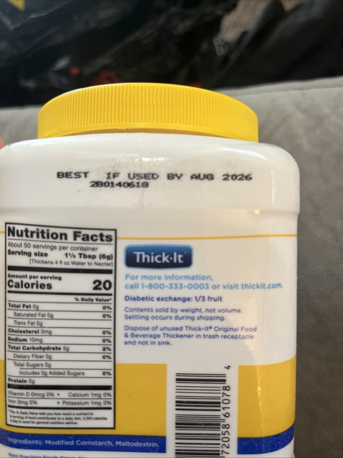 Thick-It Original Food & Drink Thickener Unflavored 10 oz. Canister Exp 10/2026