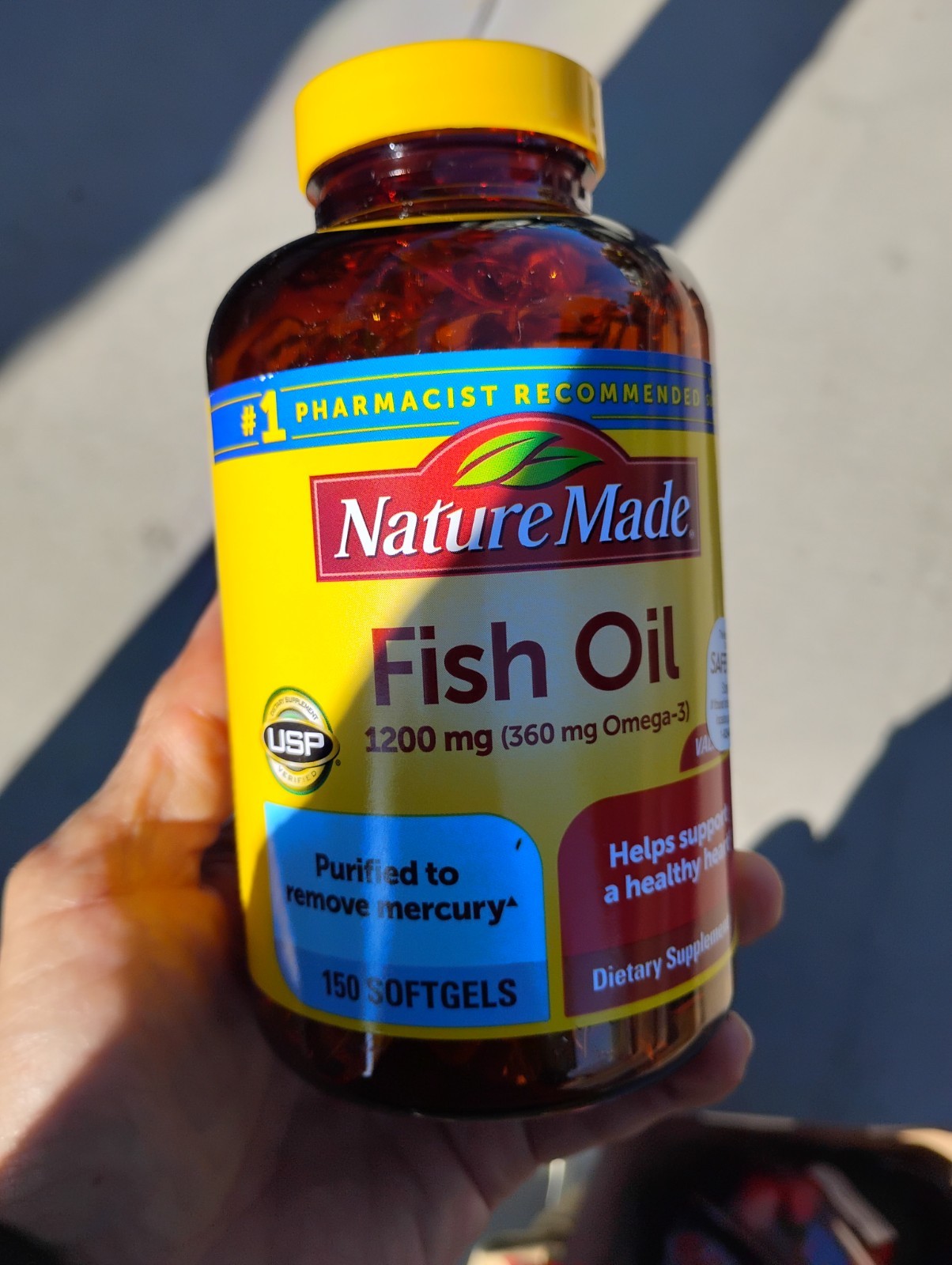Nature Made Fish Oil 1200 mg, 360 mg OMEGA-3 300 Softgels (Exp 7/28)