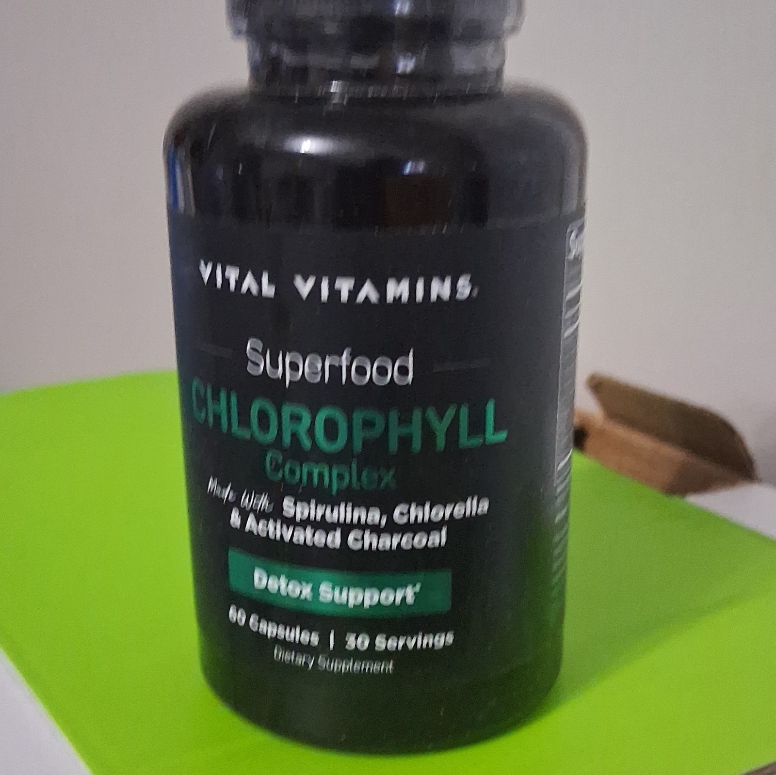 Vital Vitamins Chlorophyll Detox Support Capsules Spirulina Chlorella 60ct