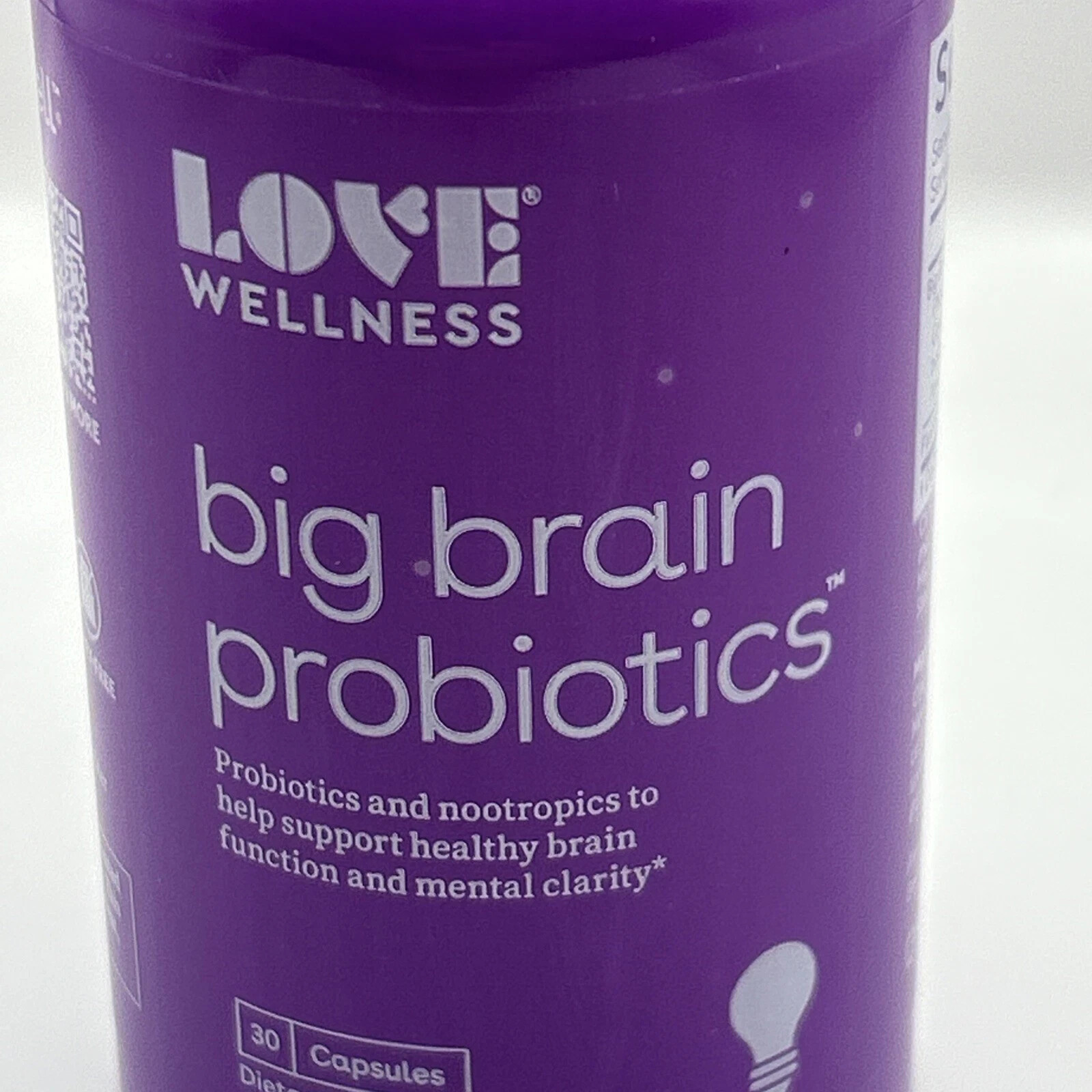 Love Wellness Big Brain Probiotics Nootropics Healthy Brain 30 Count Exp-01/2027