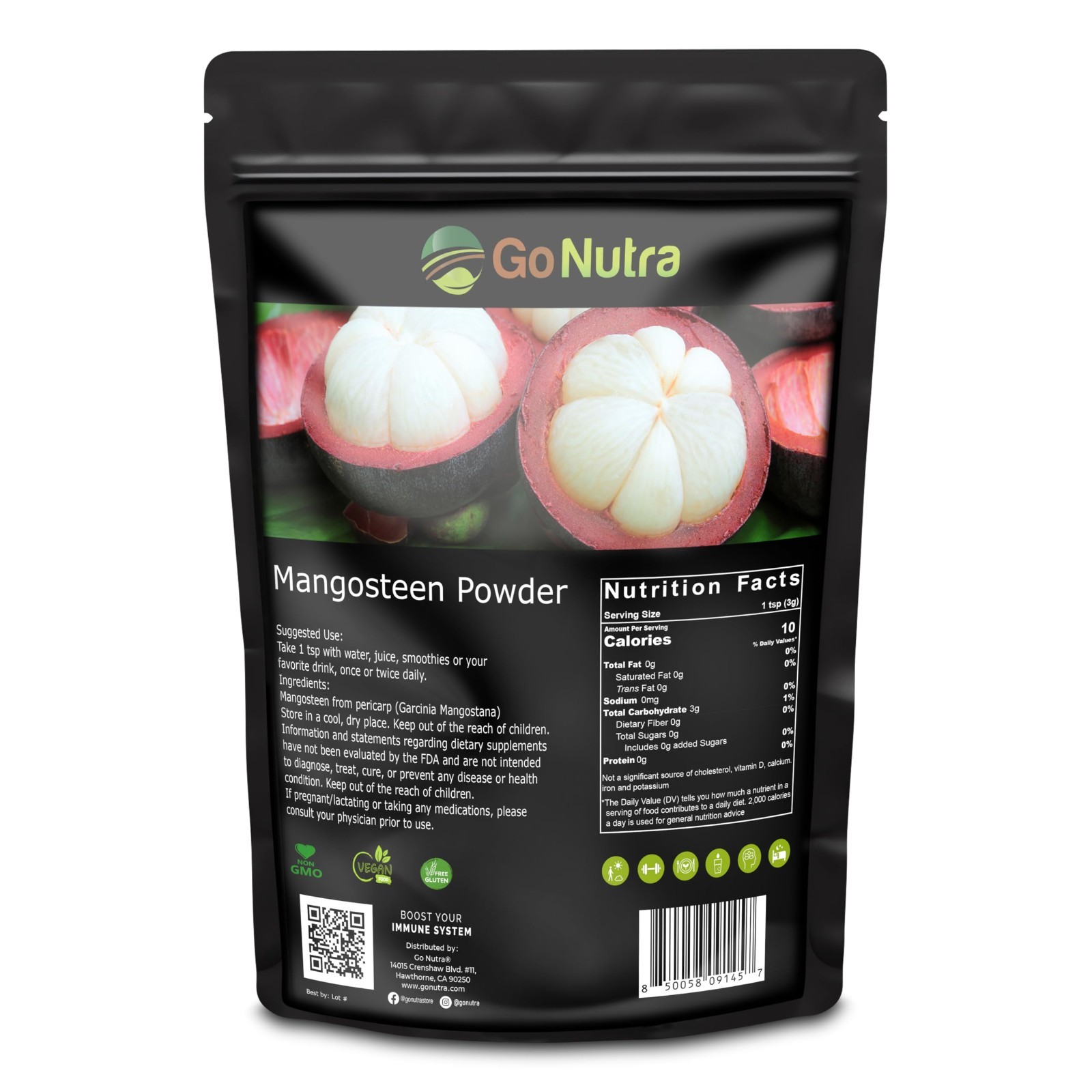 Mangosteen Powder from Pericarp 1 lb. | Pure Superfood Powder Antioxidant