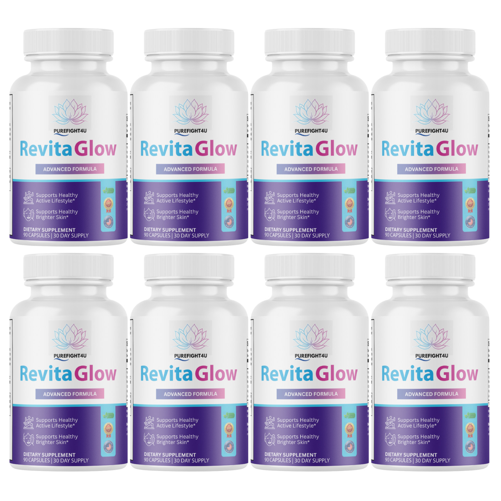 Revita Glow Supports Healthy Brighter Skin Supplement – 8 Bottles