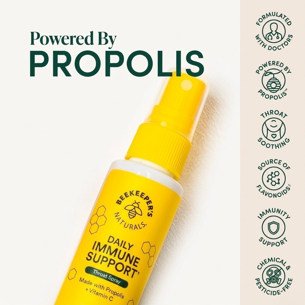 1.5 Oz Beekeepers Naturals Propolis Immune Spray with Vitamin C Honey EXP 06/28