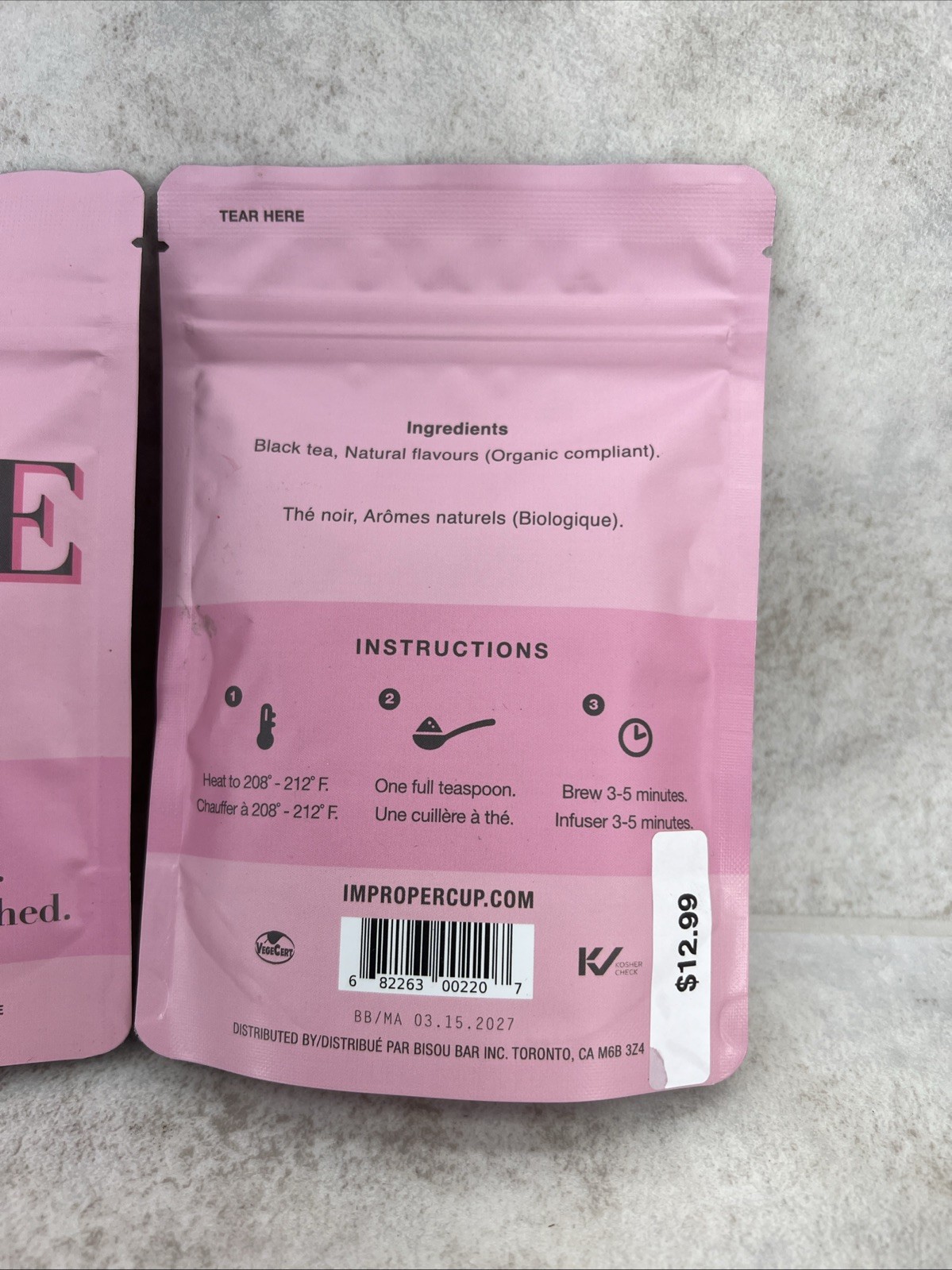 3 Bags! Improper Cup Single AF Tea- Black Tea- Caffeine- 20 Cups Each! 03/2027