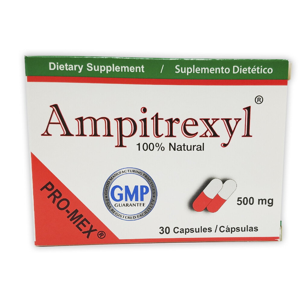 ProMex Ampitrexyl Natural Immune Support Supplement. 500 mg. 30 Caps. Pack of 3