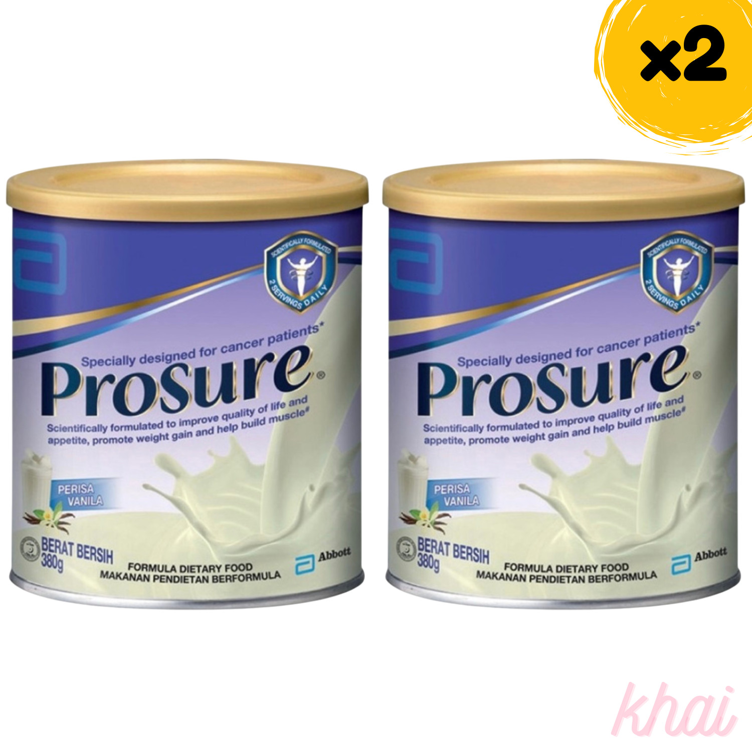 2x Abbott Pro sure Milk (High Protein, Prebiotic & EPA) 380g Free DHL Express
