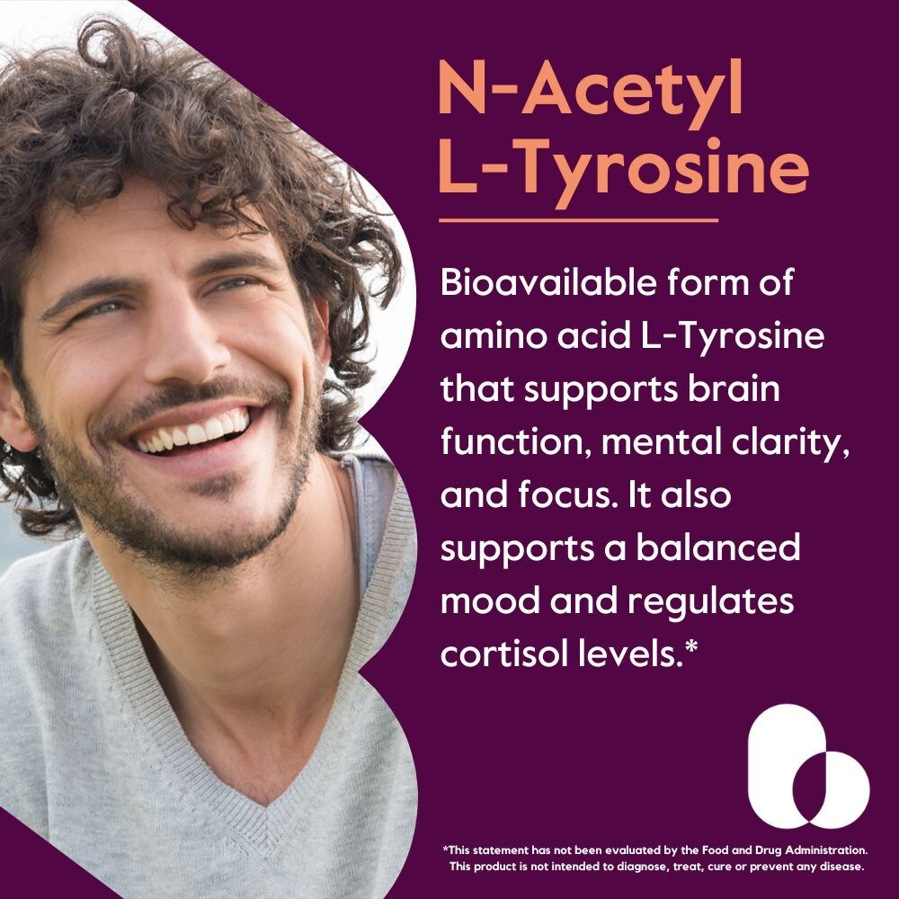 N-Acetyl L-Tyrosine 350mg (NALT)(120 Capsules)No Stearates-Non GMO-Gluten Free