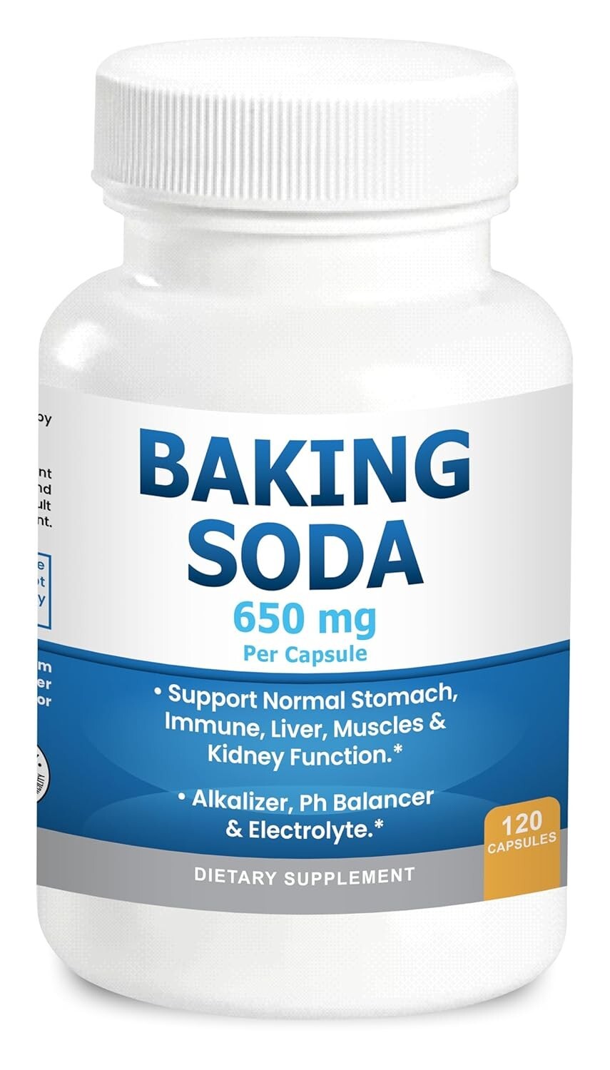 Natural Baking Soda Capsules Kidney Stomach Acid Sodium Bicarbonate Pills 650 mg