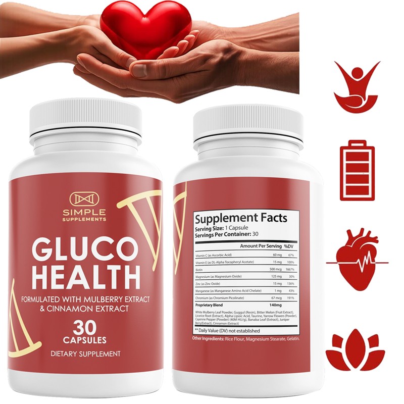 Gluco-Health Blood Health Support Dietary Supplement 30 Capsules