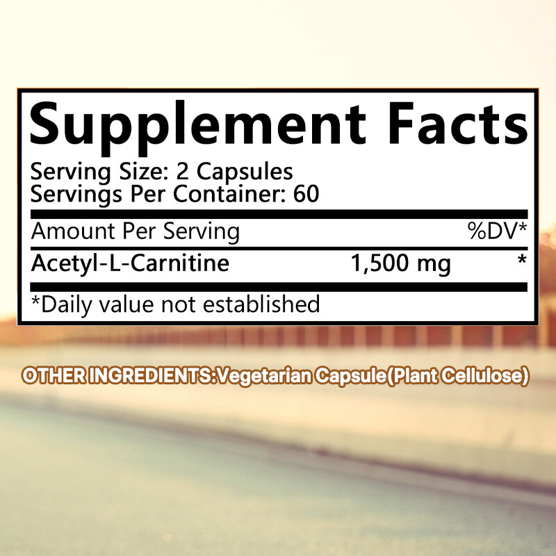 ACETYL L-CARNITINE 1500mg Capsules Nervous System Health Fat Metabolism