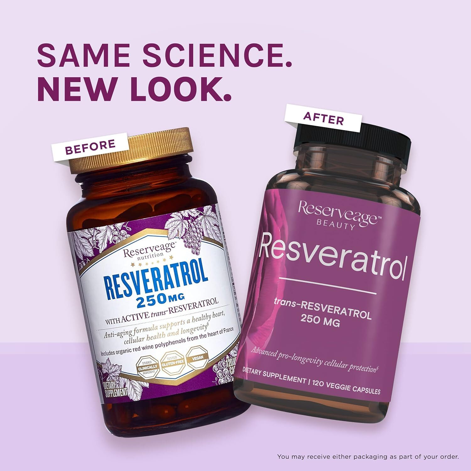 Reserveage Resveratrol 250 mg Dietary Supplement (120 Vegetarian Capsules)