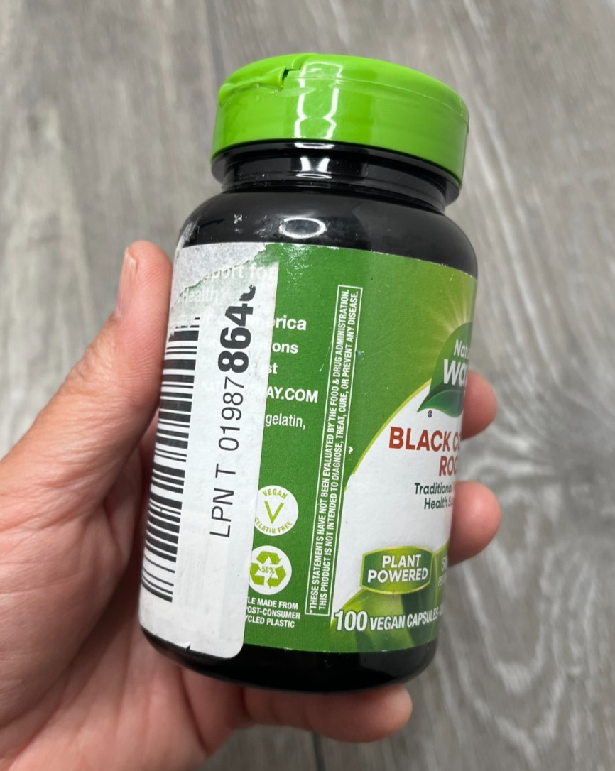 Nature’s Way Black Cohosh Root 540mg 100 Capsules Exp 3/29
