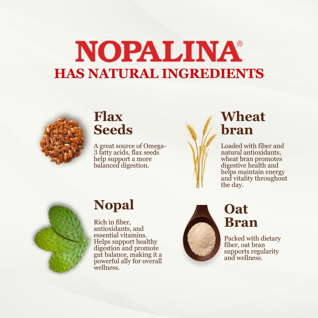 Nopalina Fiber Formula Pineapple 2Lb Bag 60 Servings Flax Seed Psyllium Oat Whea