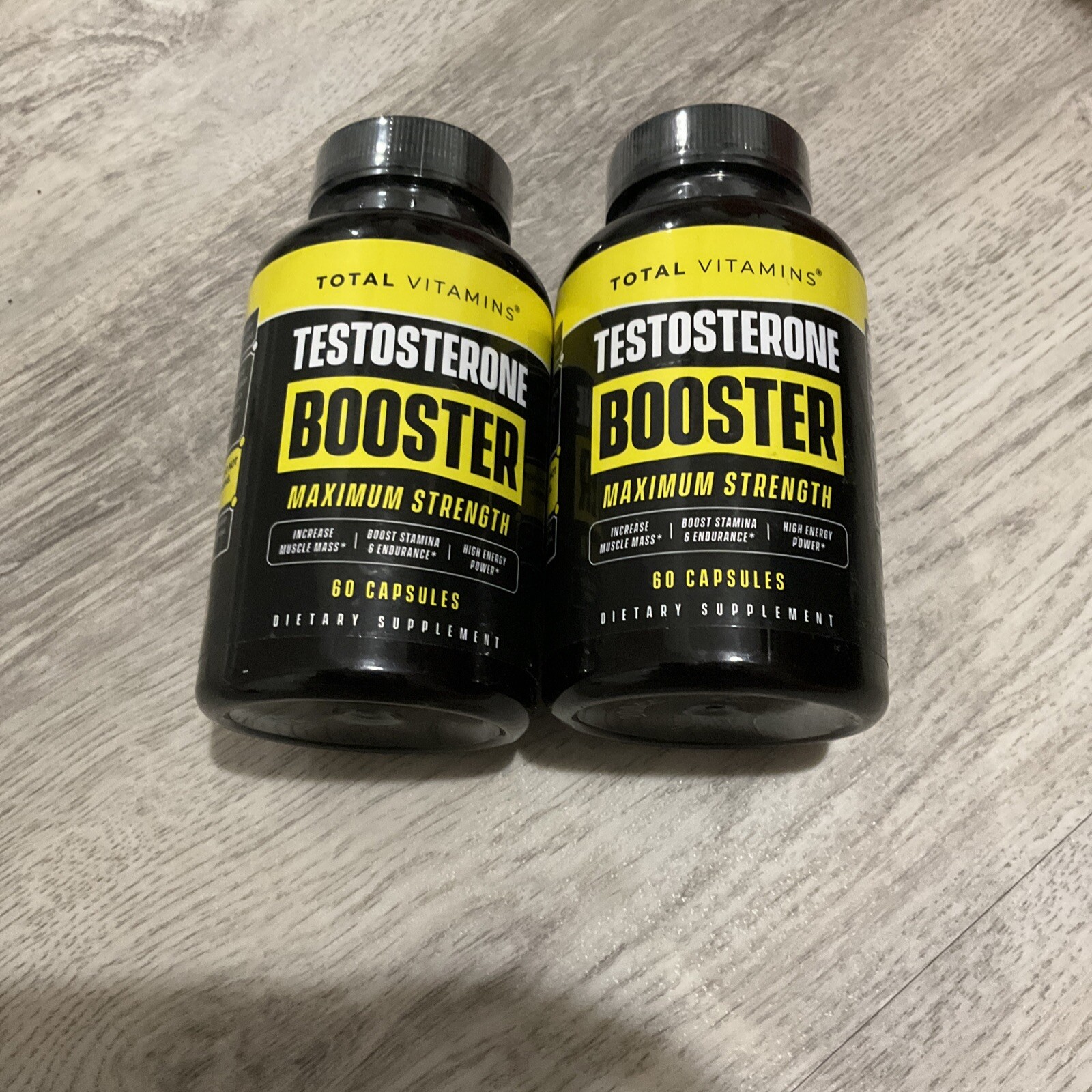 Total Vitamins Testosterone Booster Dietary Supplement 2 BOTTLES= 120 Capsules