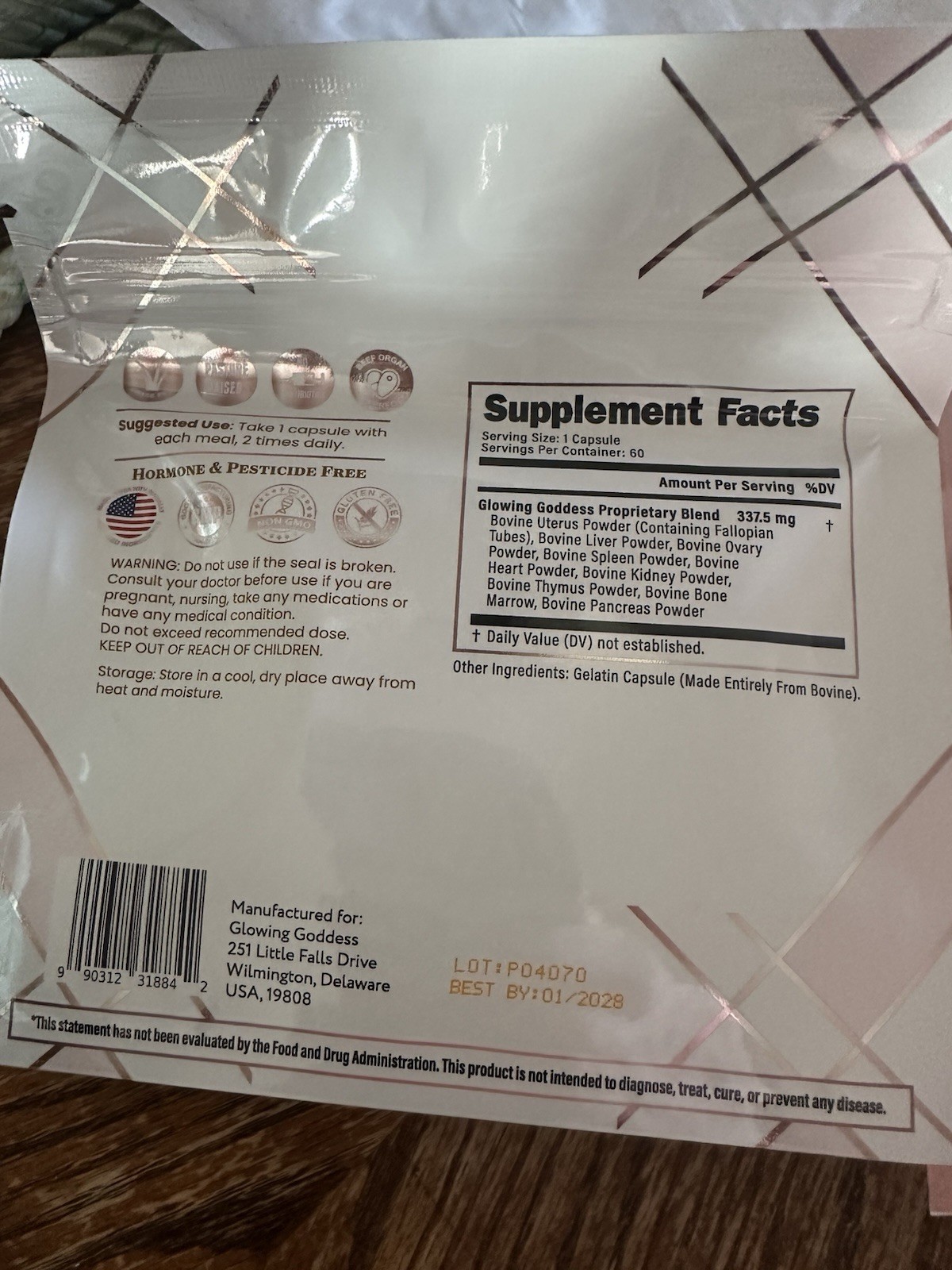 NEW!!! Glowing Goddess Bovine Organ Supplement & Creatine Gummies Hormone Free