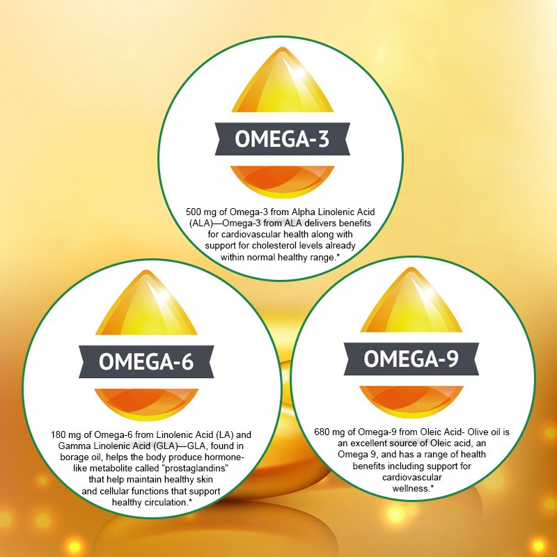 Omega 3-6-9 Vegan & Vegetarian Omega Formula Essential Fatty Acid Complex