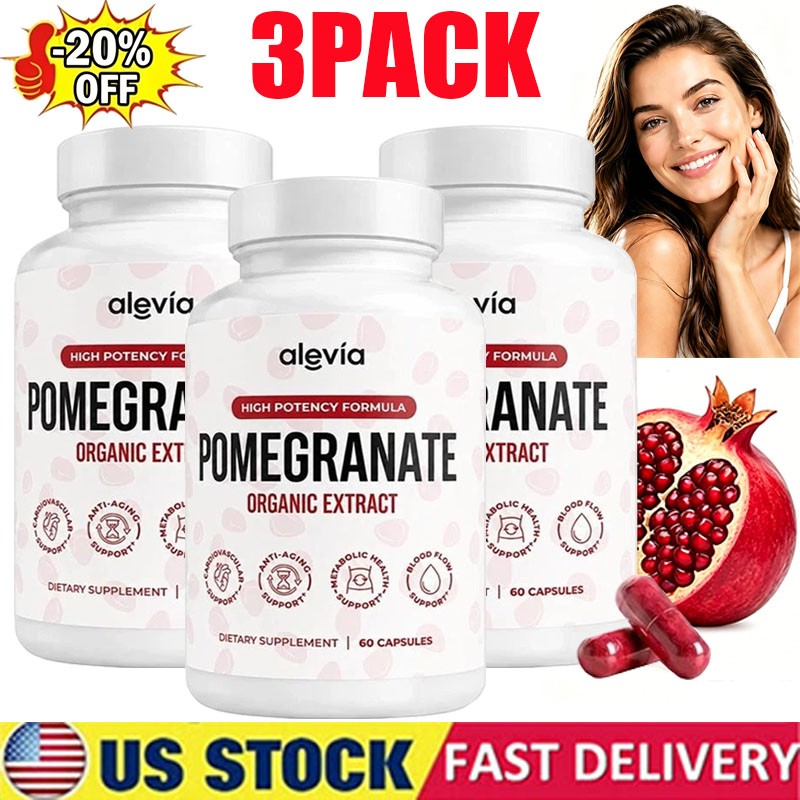 3X Alevia Pomegranate Capsules 60ct Organic Extract Antioxidant US