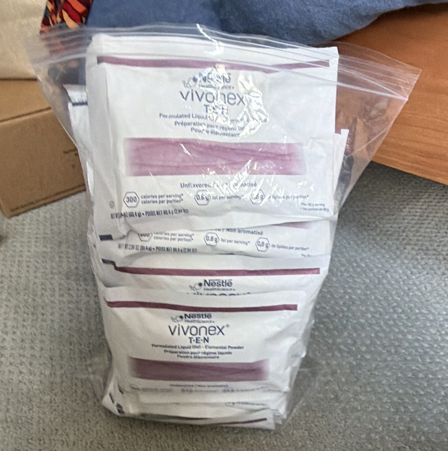 Nestlé VIVONEX T.E.N Unflavored Elemental Nutritional Powder Packets