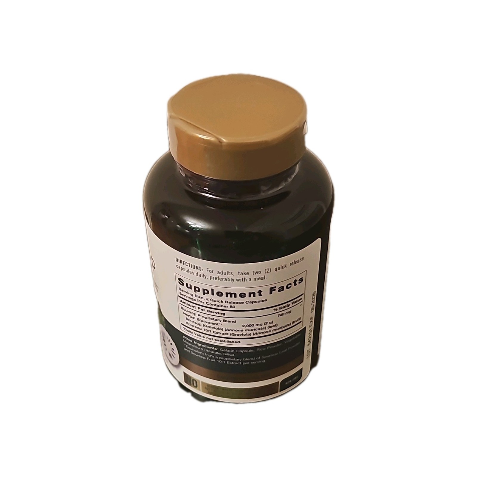 Carlyle Soursop 2000mg Herbal Supplement Non-GMO Gluten-Free 160 Capsules