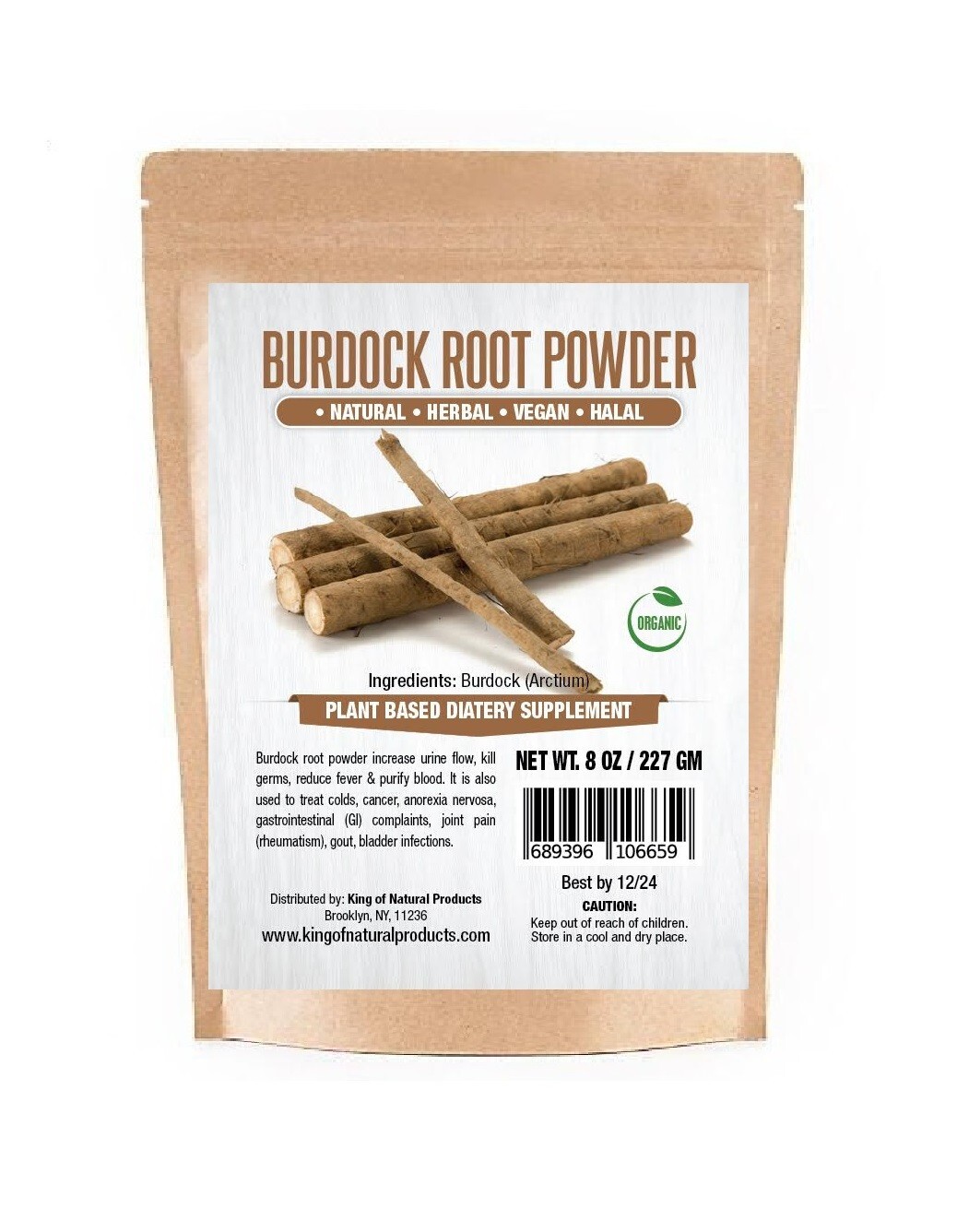 BURDOCK ROOT POWDER-NATURAL-HERBAL-VEGAN-HALAL.PLANT BASED DIATERY SUPPLEMENT