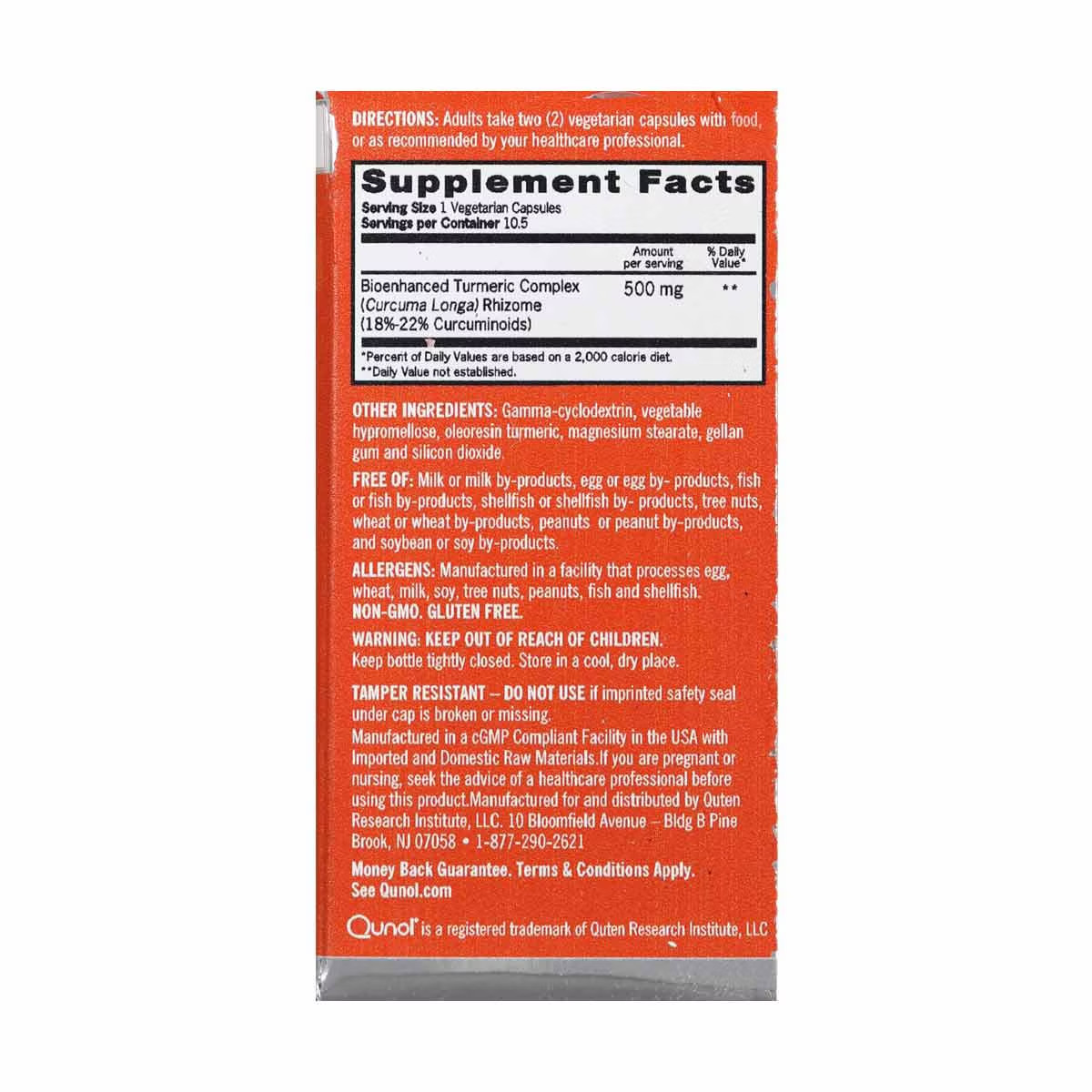 4 Qunol Turmeric Curcumin Complex 500 Mg – 21 Capsules (84 Total) Exp 11/2026+