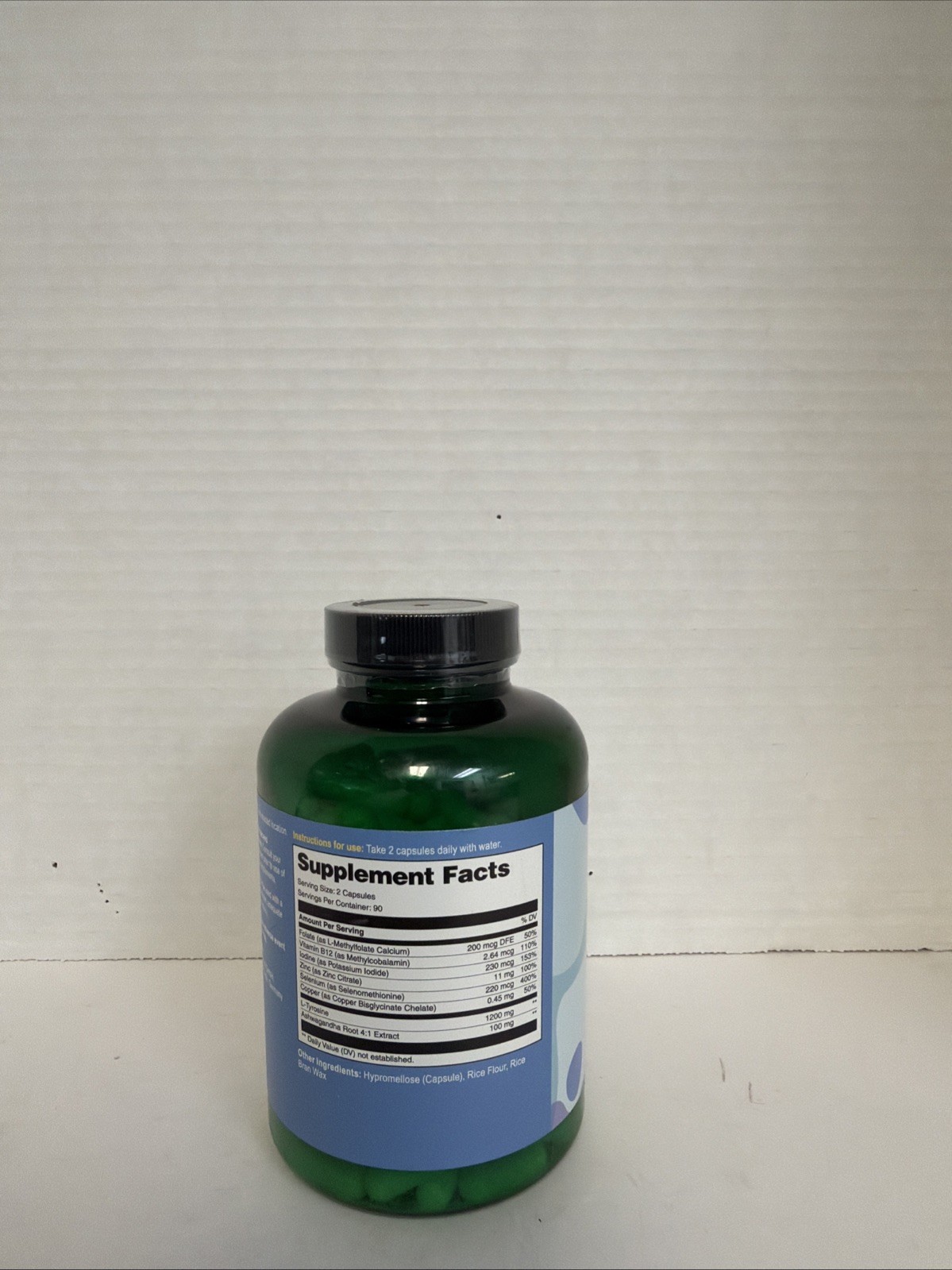 Vegavero Thyroid Support Iodine L-Tyrosine 180 Cap Exp 01/2028