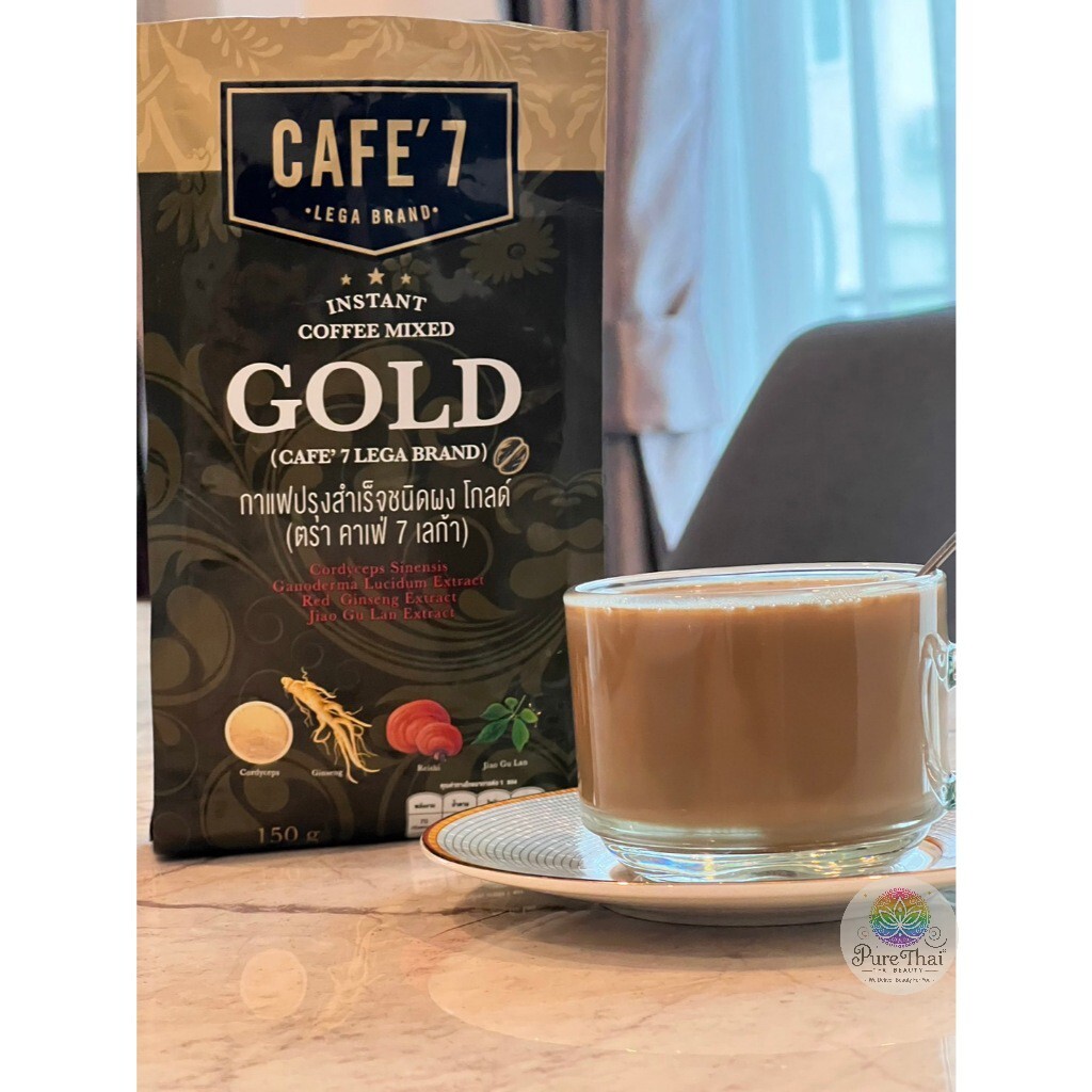 3X CAFE 7 LEGA GOLD Coffee Herbs Cordyceps Red GinsengReishi Gynostemma Health