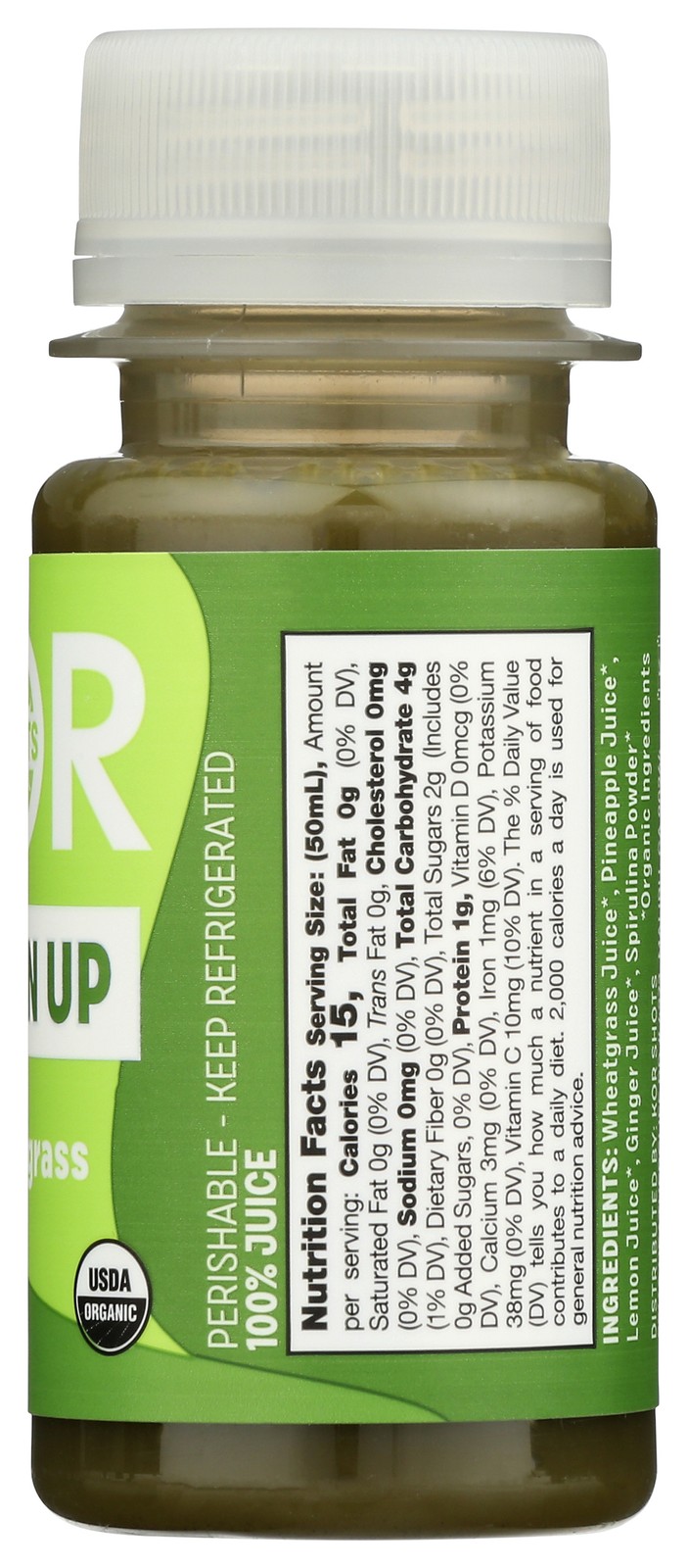 Organic Kor Wheatgrass Juice Shot Green Up 1.7 Fl Oz Powder 12 Pack