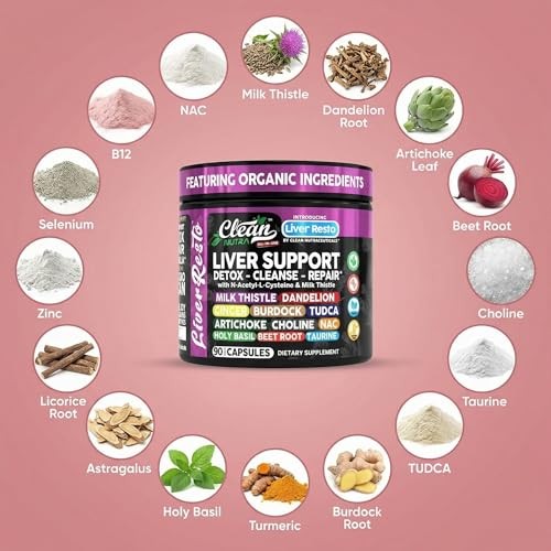 Clean Nutraceuticals Liver Cleanse Detox Milk Thistle NAC 90