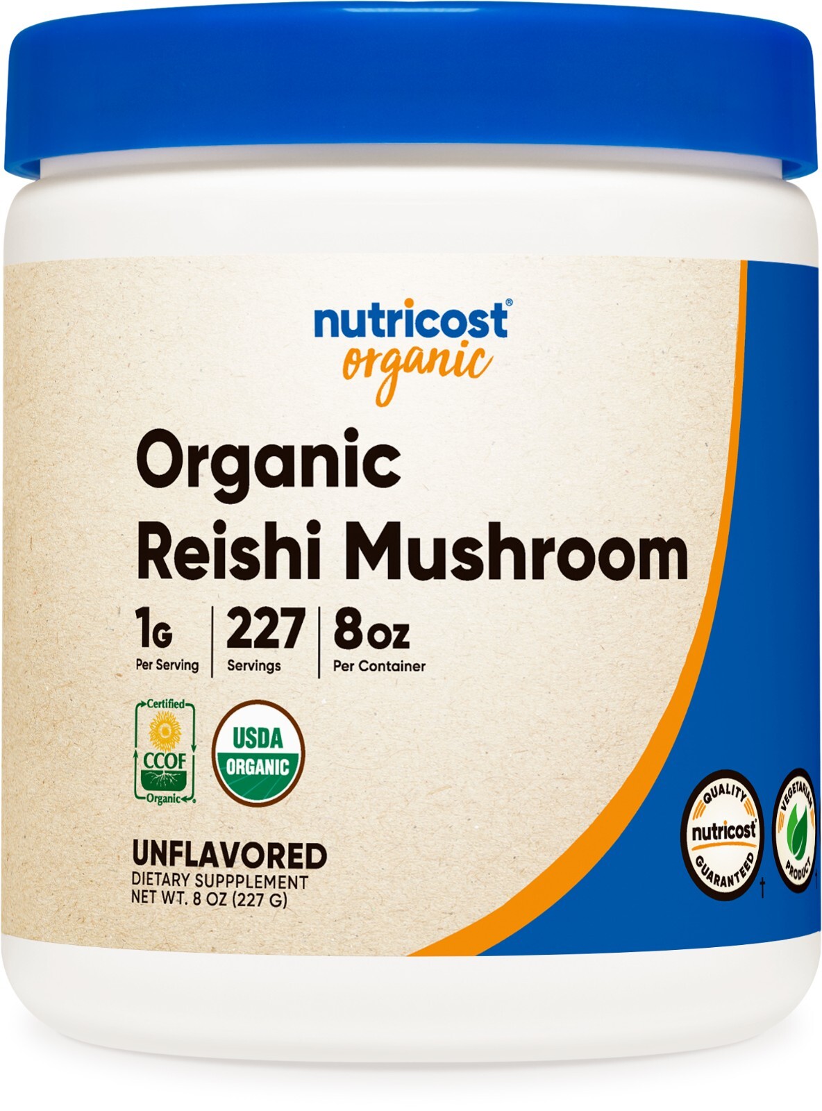 Nutricost Organic Reishi Mushroom Powder 8oz (0.5LB) – Non-GMO & Gluten Free